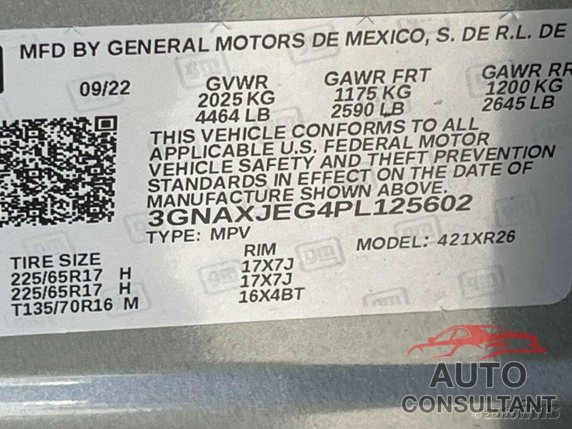 CHEVROLET EQUINOX 2023 - 3GNAXJEG4PL125602