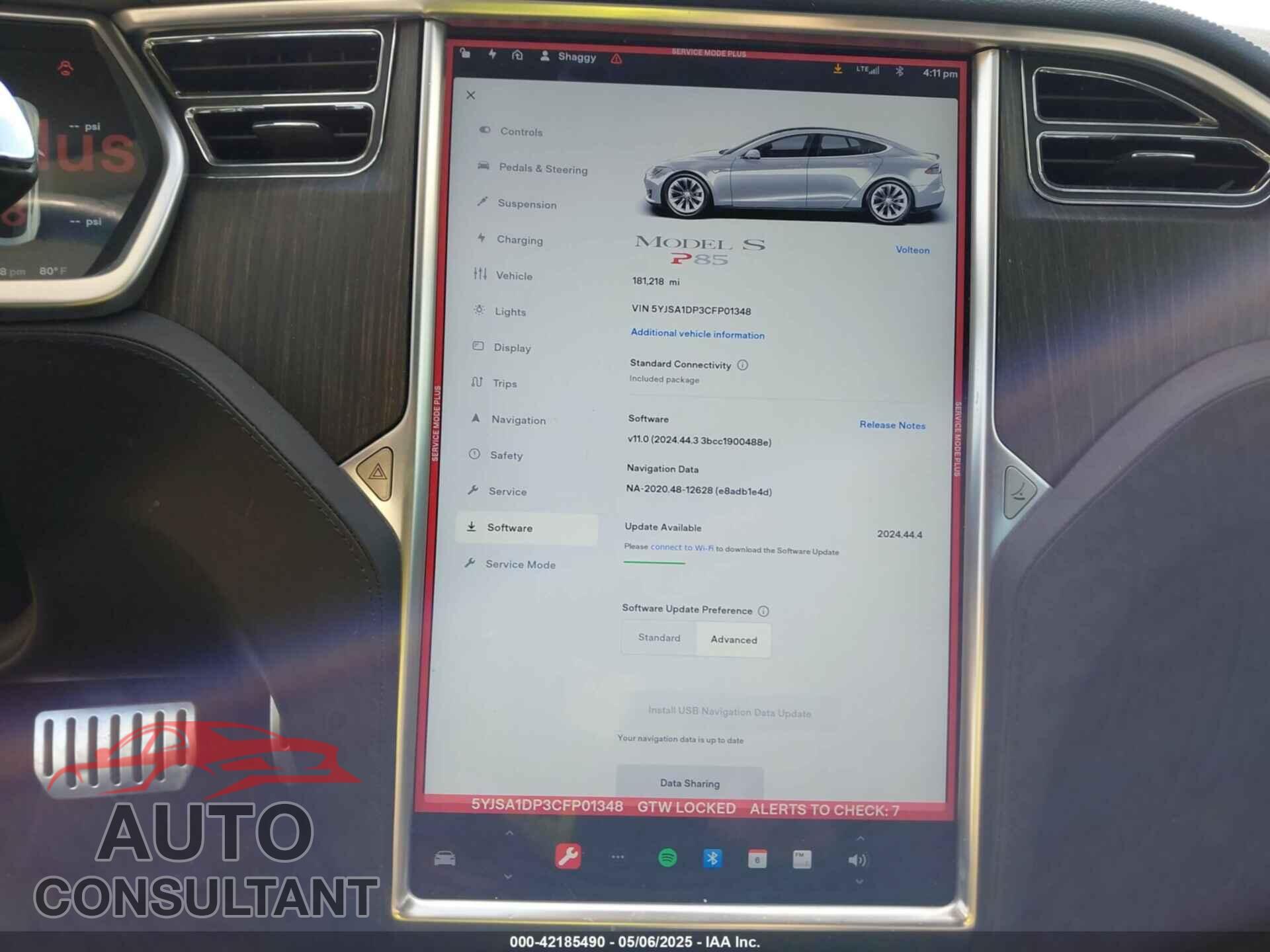 TESLA MODEL S 2012 - 5YJSA1DP3CFP01348