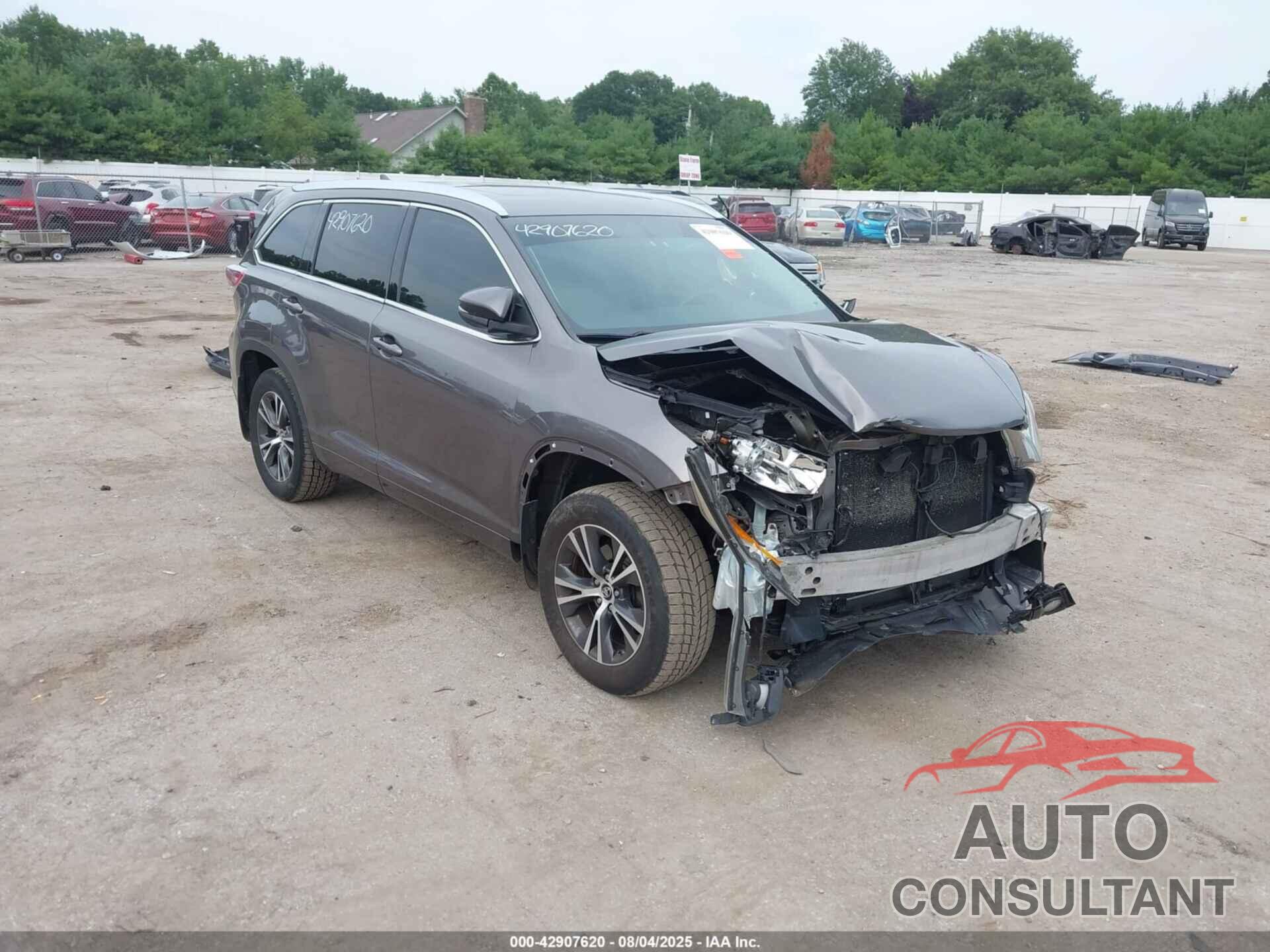 TOYOTA HIGHLANDER 2016 - 5TDJKRFH7GS500390