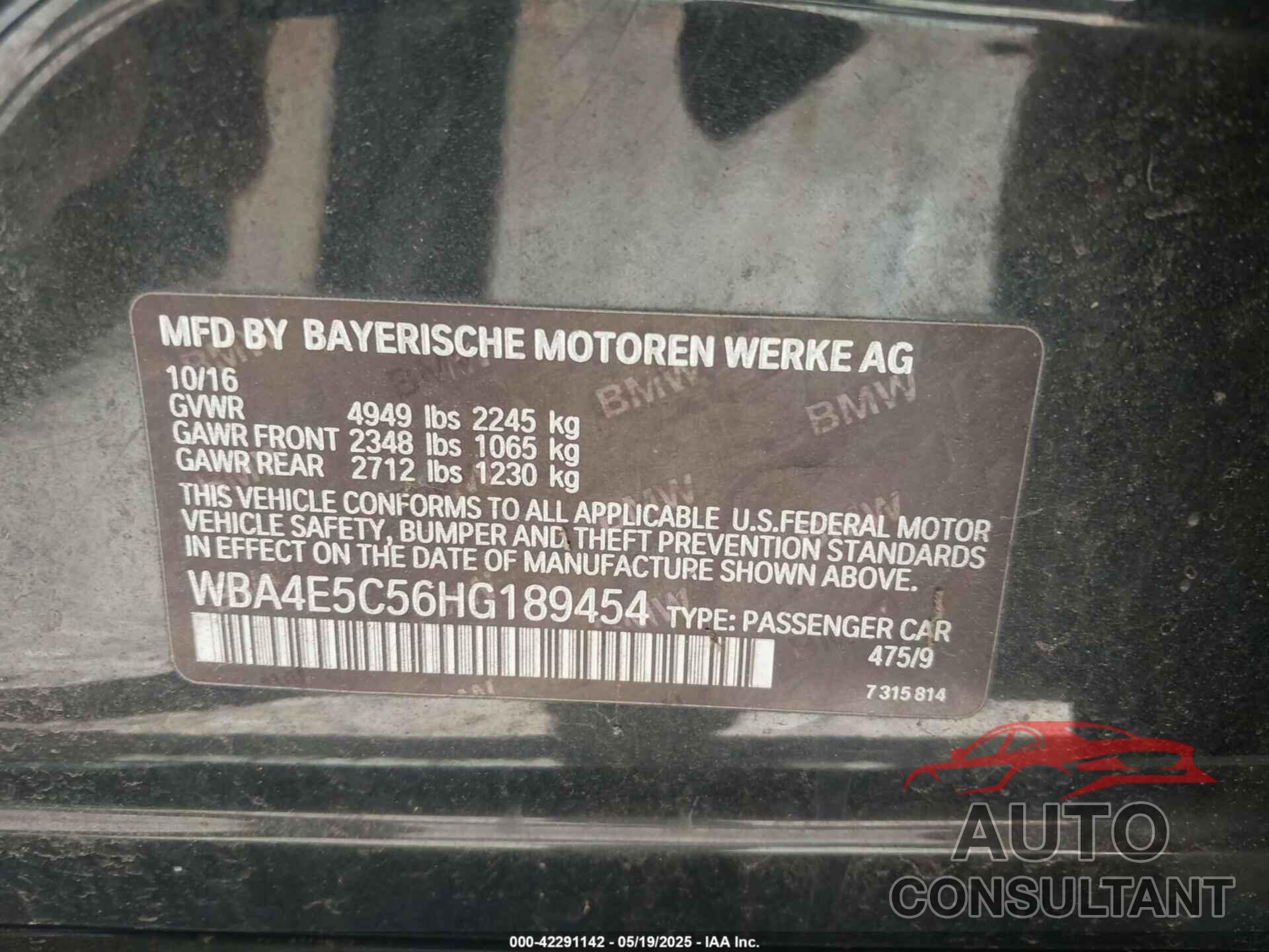 BMW 440I GRAN COUPE 2017 - WBA4E5C56HG189454