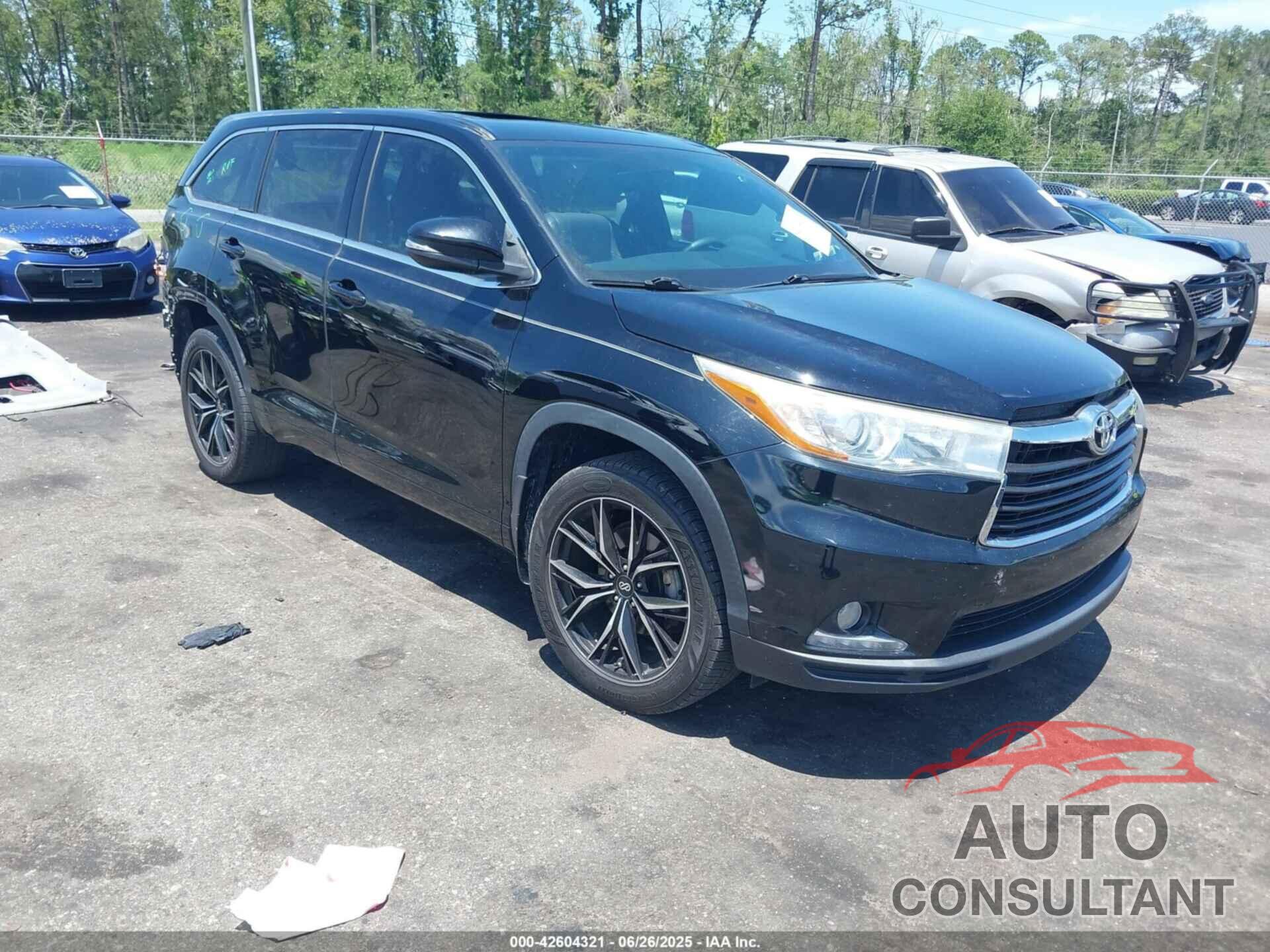 TOYOTA HIGHLANDER 2016 - 5TDYKRFH4GS153471