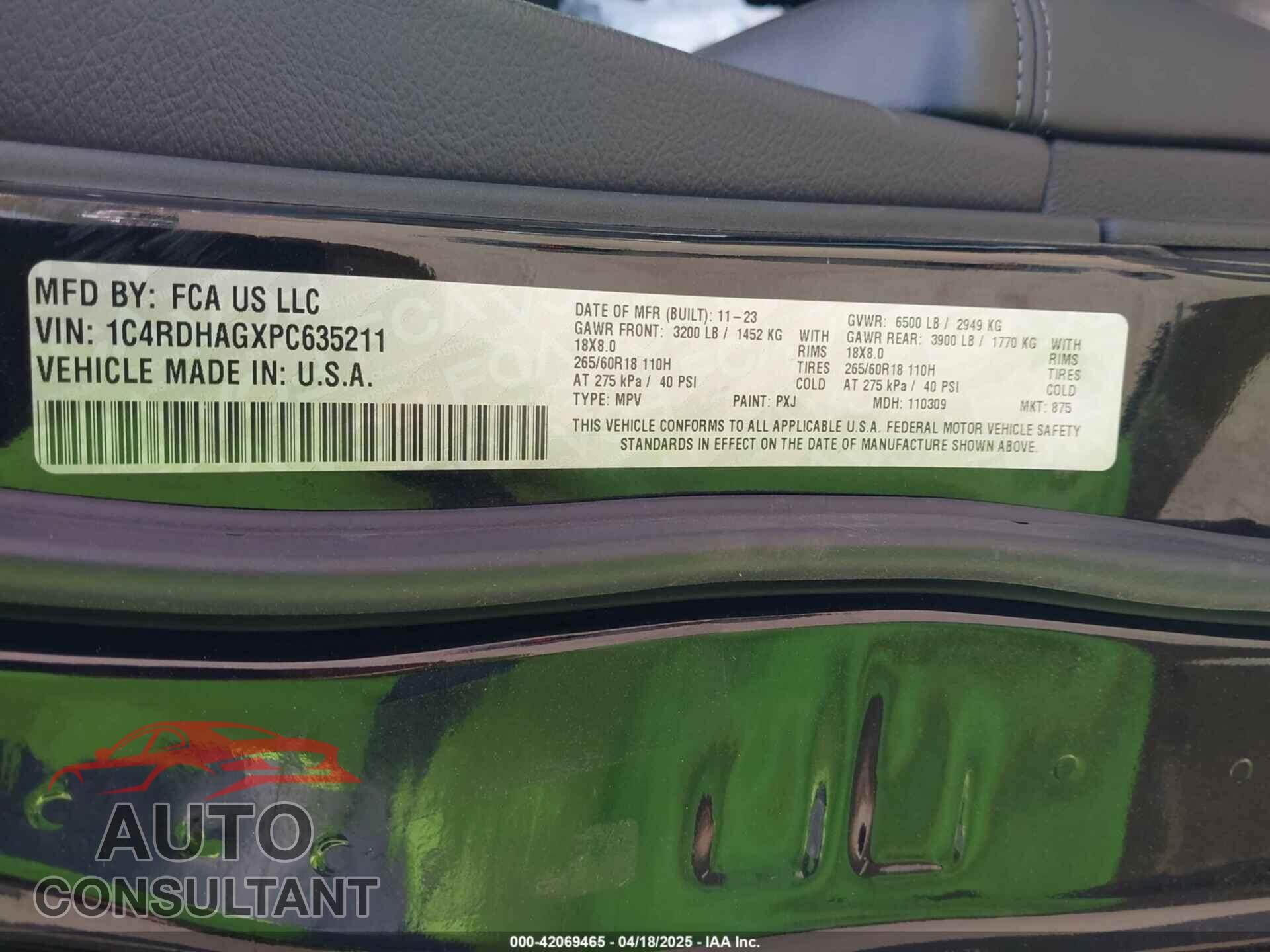 DODGE DURANGO 2023 - 1C4RDHAGXPC635211