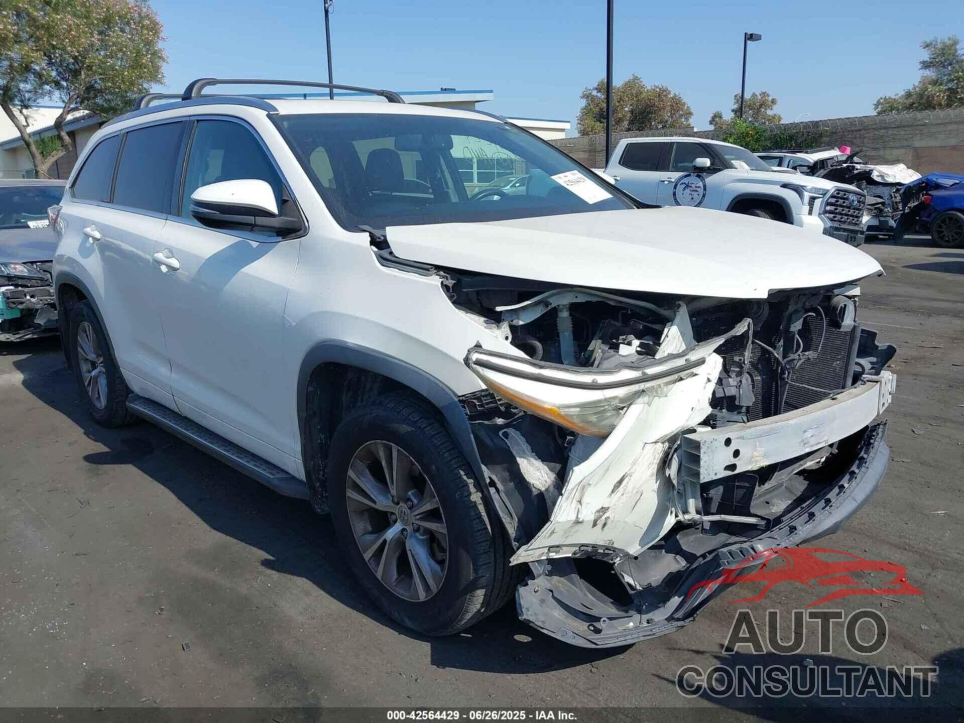 TOYOTA HIGHLANDER 2014 - 5TDJKRFH1ES030953