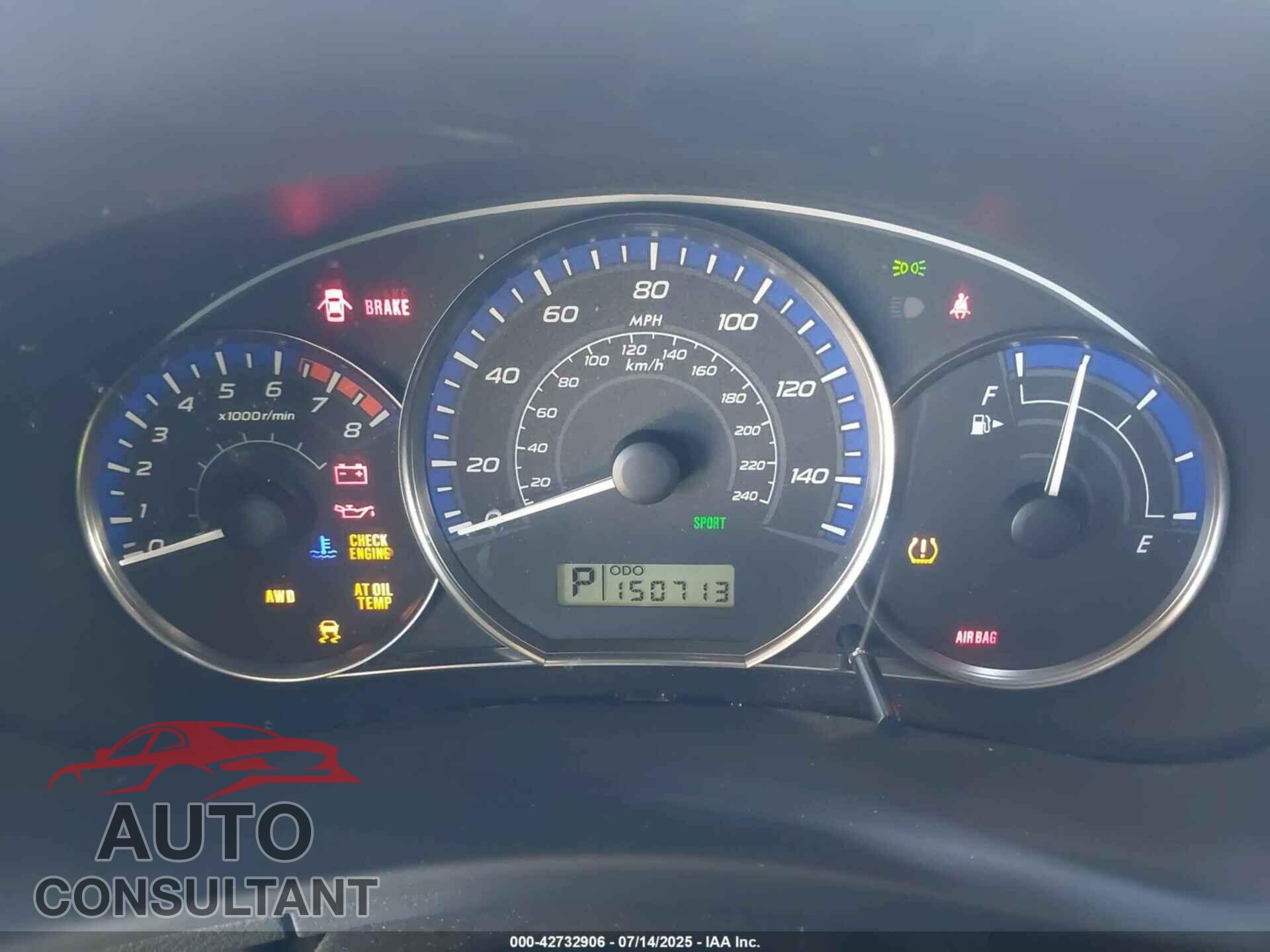 SUBARU FORESTER 2011 - JF2SHAEC1BH743802