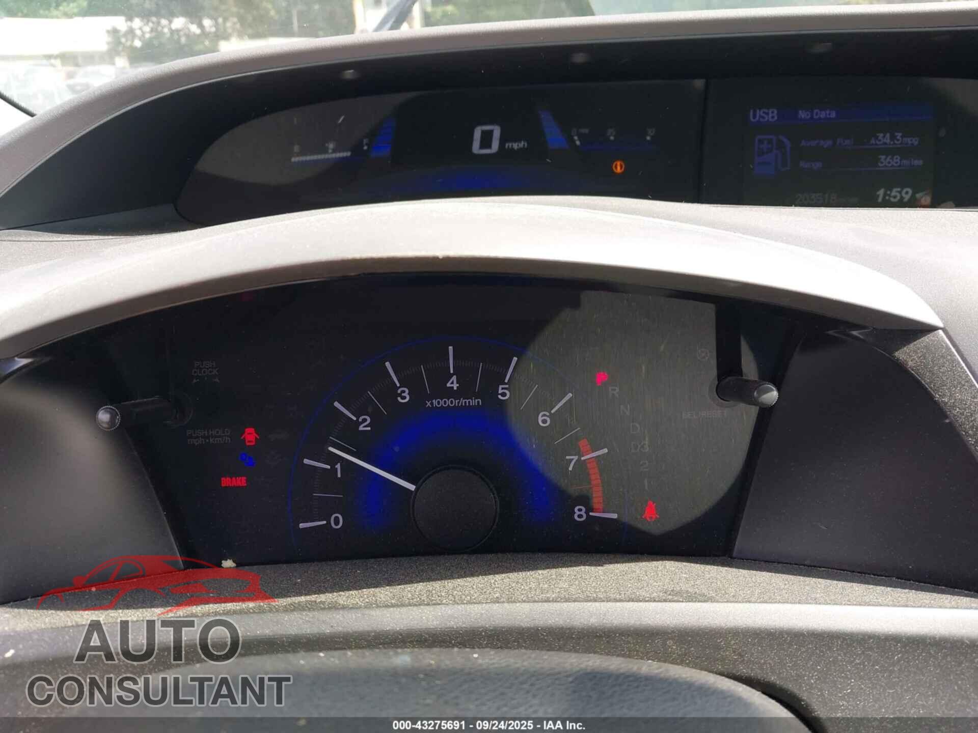 HONDA CIVIC 2012 - 19XFB2F55CE095377