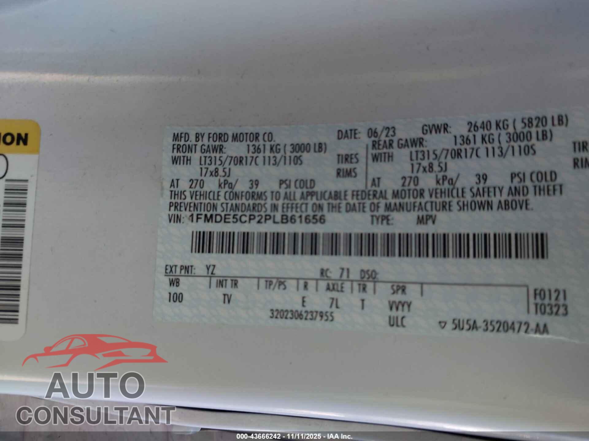 FORD BRONCO 2023 - 1FMDE5CP2PLB61656