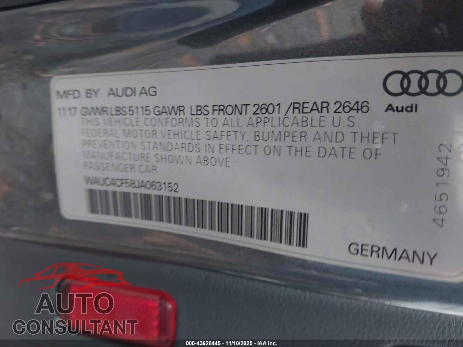 AUDI S5 2018 - WAUC4CF58JA063152