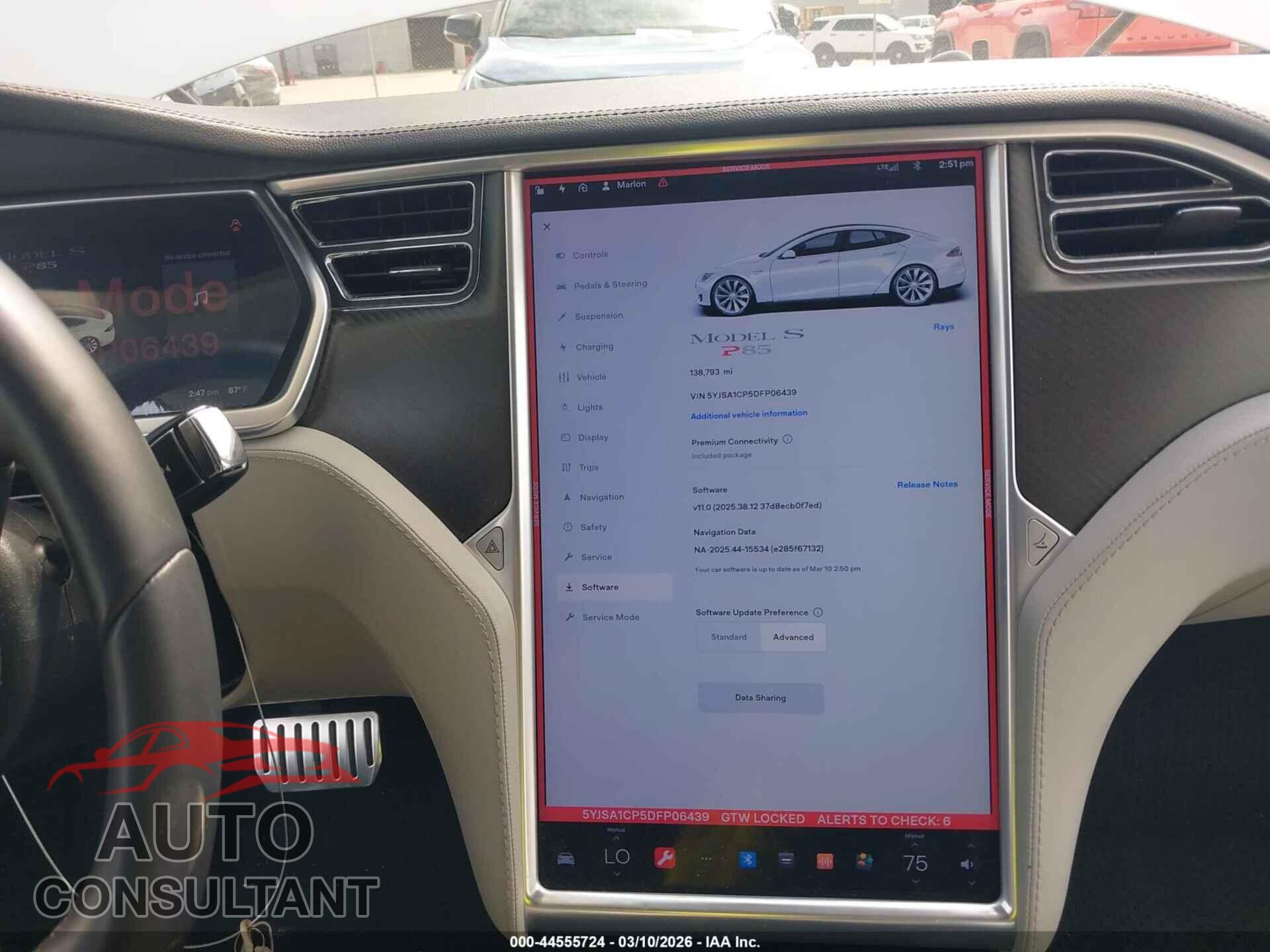 TESLA MODEL S 2013 - 5YJSA1CP5DFP06439