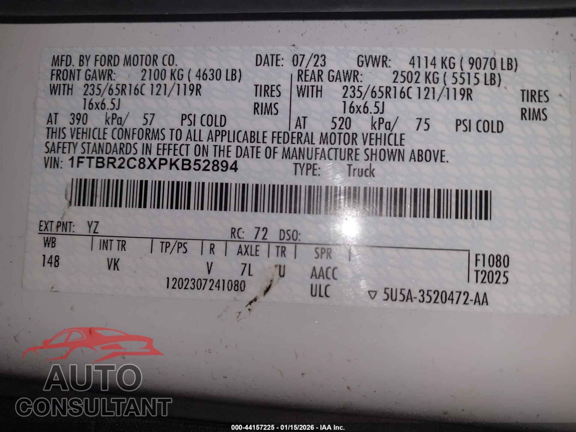 FORD TRANSIT-250 2023 - 1FTBR2C8XPKB52894