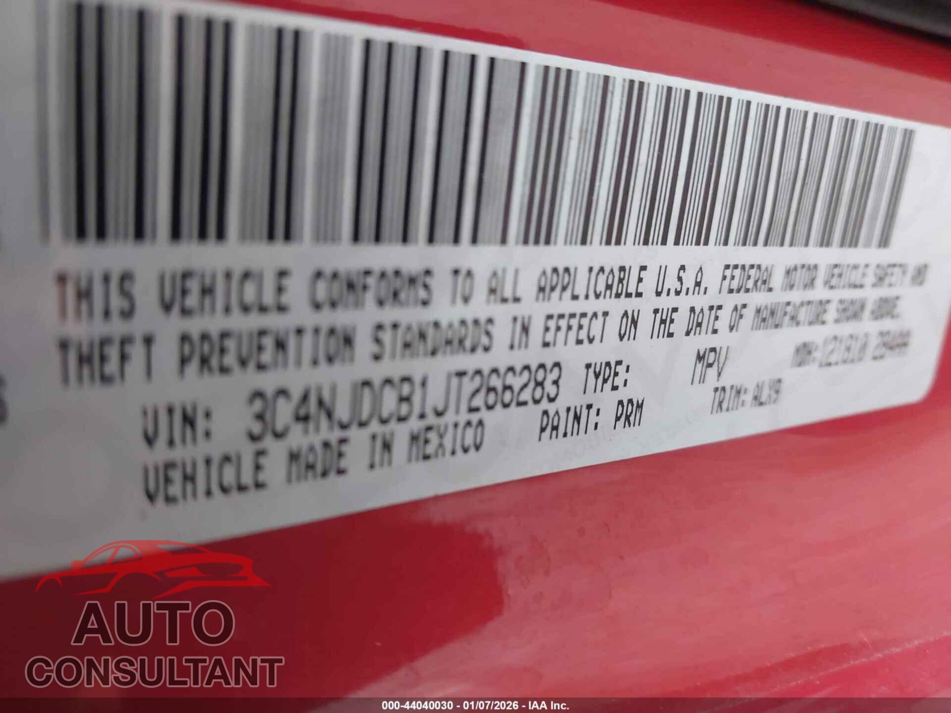 JEEP COMPASS 2018 - 3C4NJDCB1JT266283
