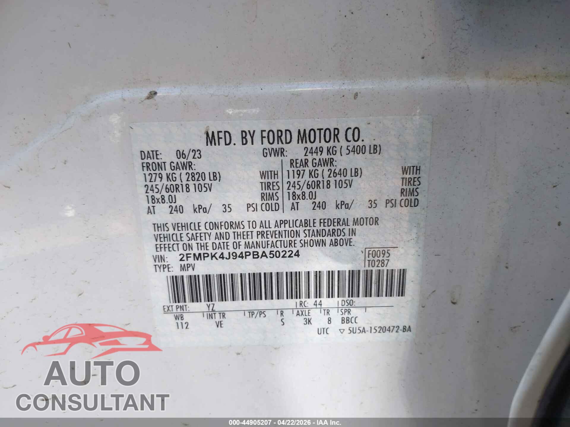 FORD EDGE 2023 - 2FMPK4J94PBA50224