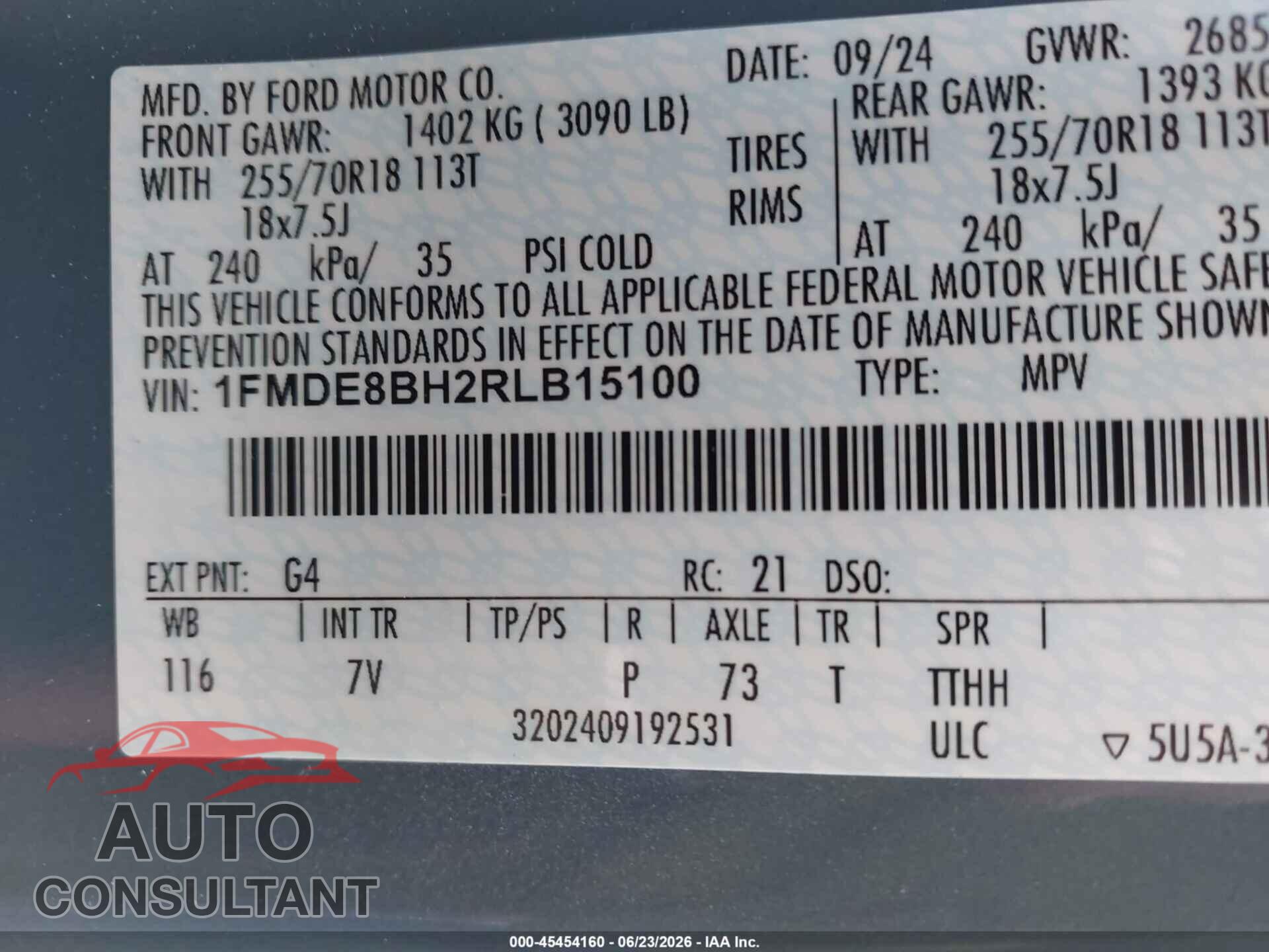 FORD BRONCO 2024 - 1FMDE8BH2RLB15100
