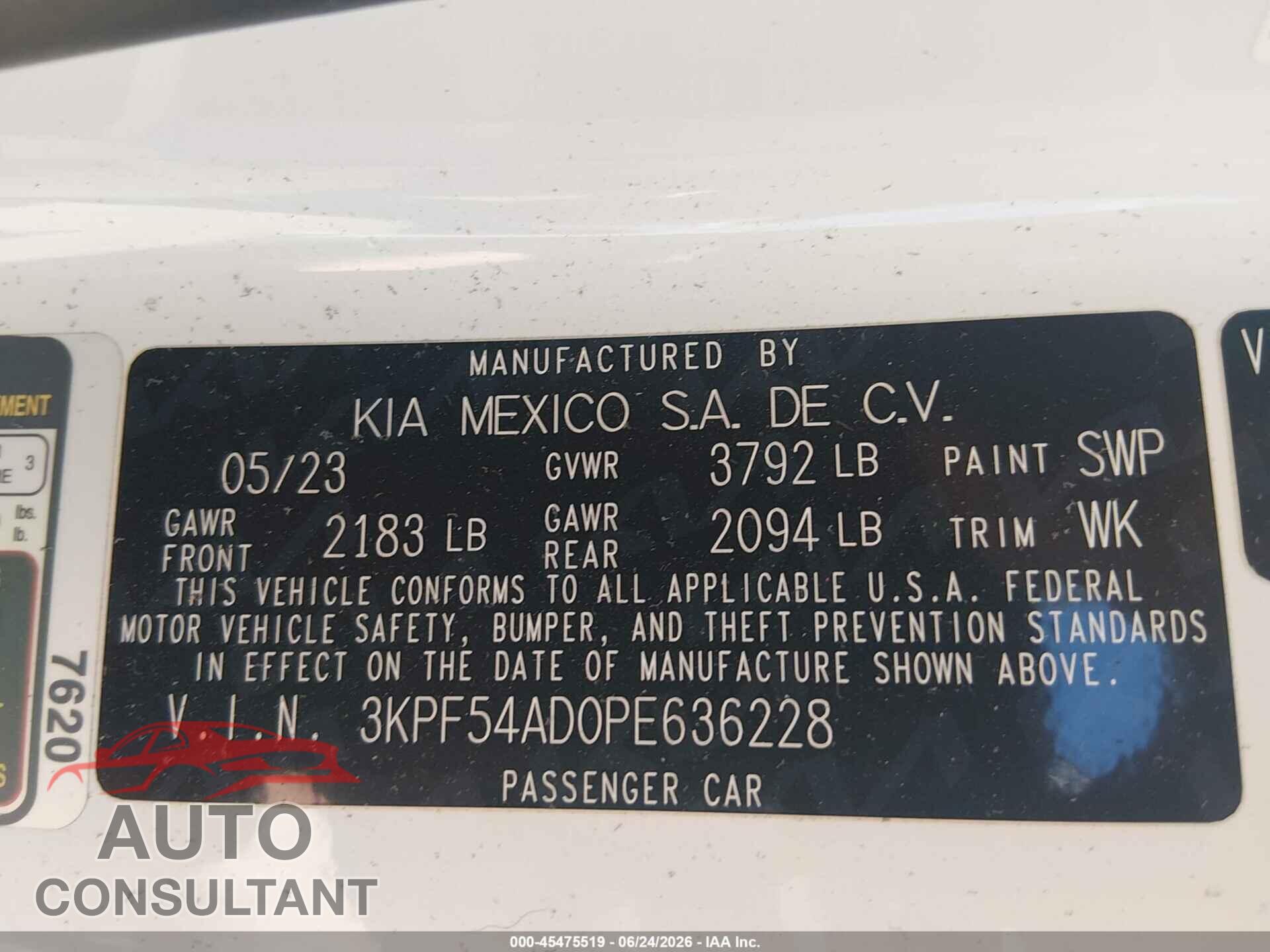 KIA FORTE 2023 - 3KPF54AD0PE636228