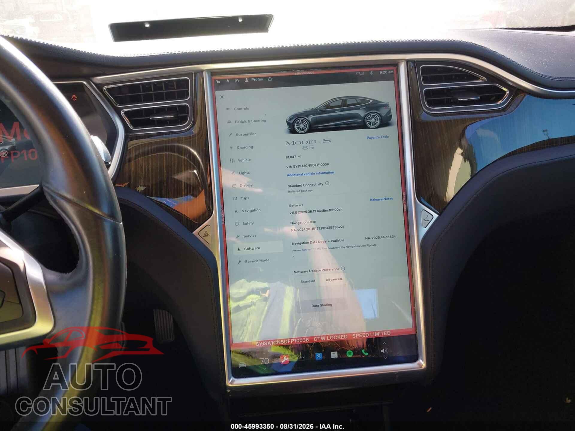 TESLA MODEL S 2013 - 5YJSA1CN5DFP10036