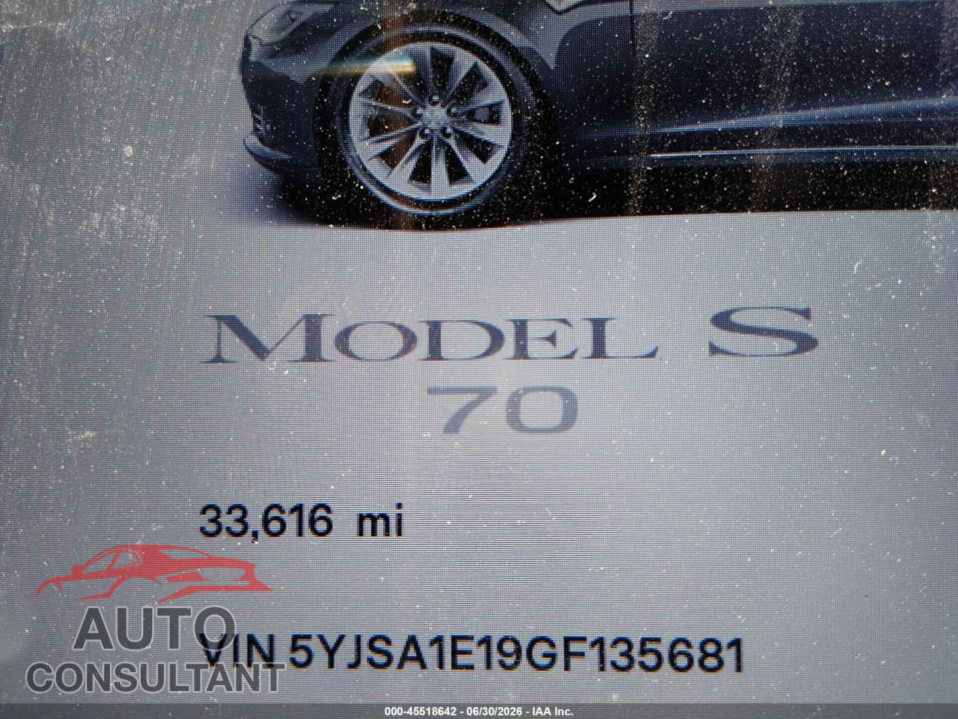 TESLA MODEL S 2016 - 5YJSA1E19GF135681