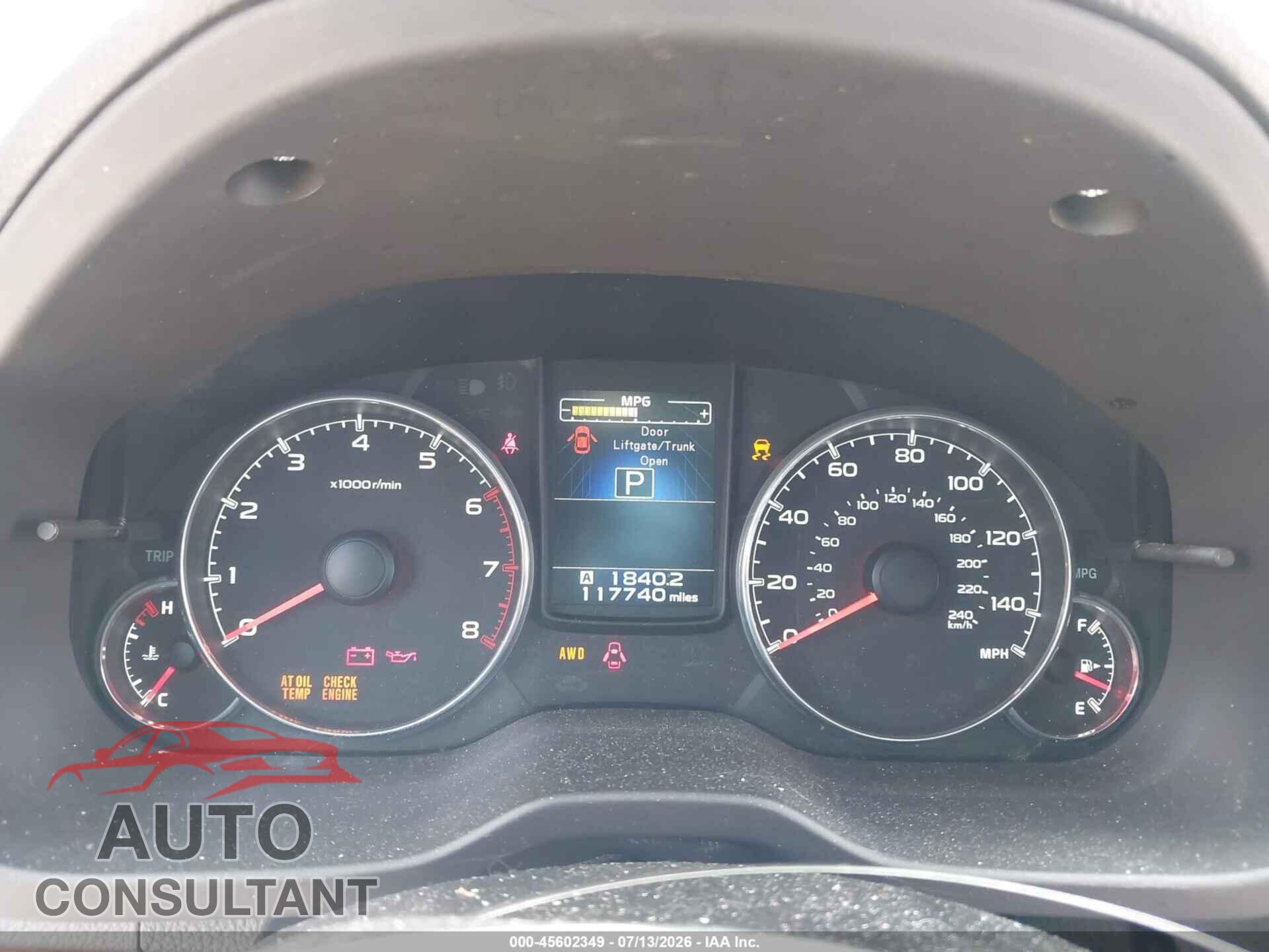 SUBARU OUTBACK 2014 - 4S4BRBLC4E3246292