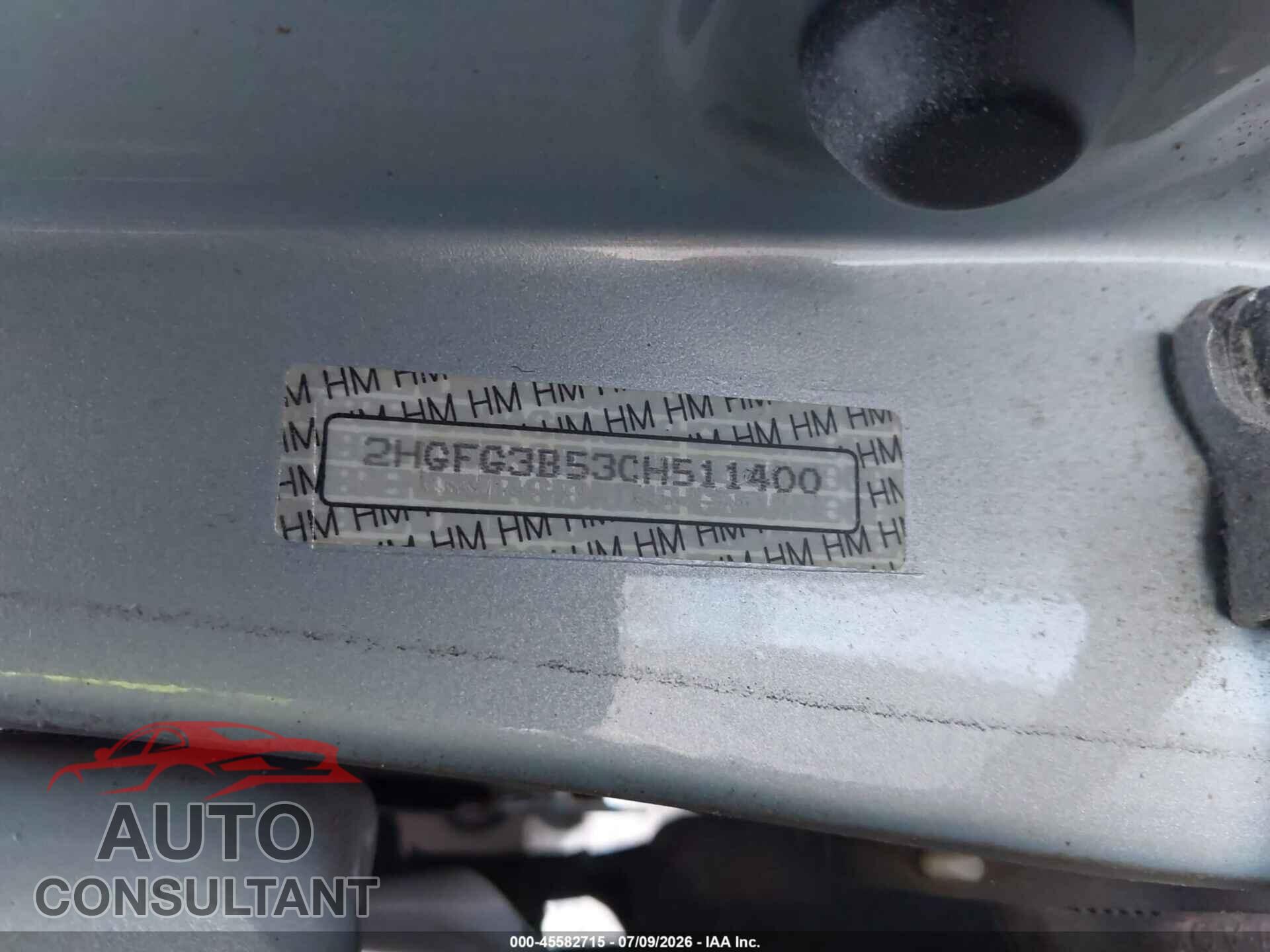 HONDA CIVIC 2012 - 2HGFG3B53CH511400