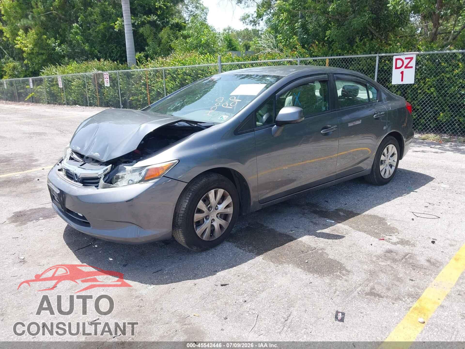 HONDA CIVIC 2012 - 19XFB2F56CE389323