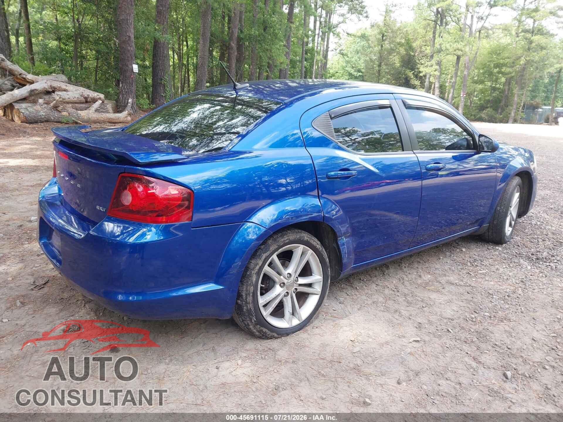 DODGE AVENGER 2012 - 1C3CDZCB0CN200651
