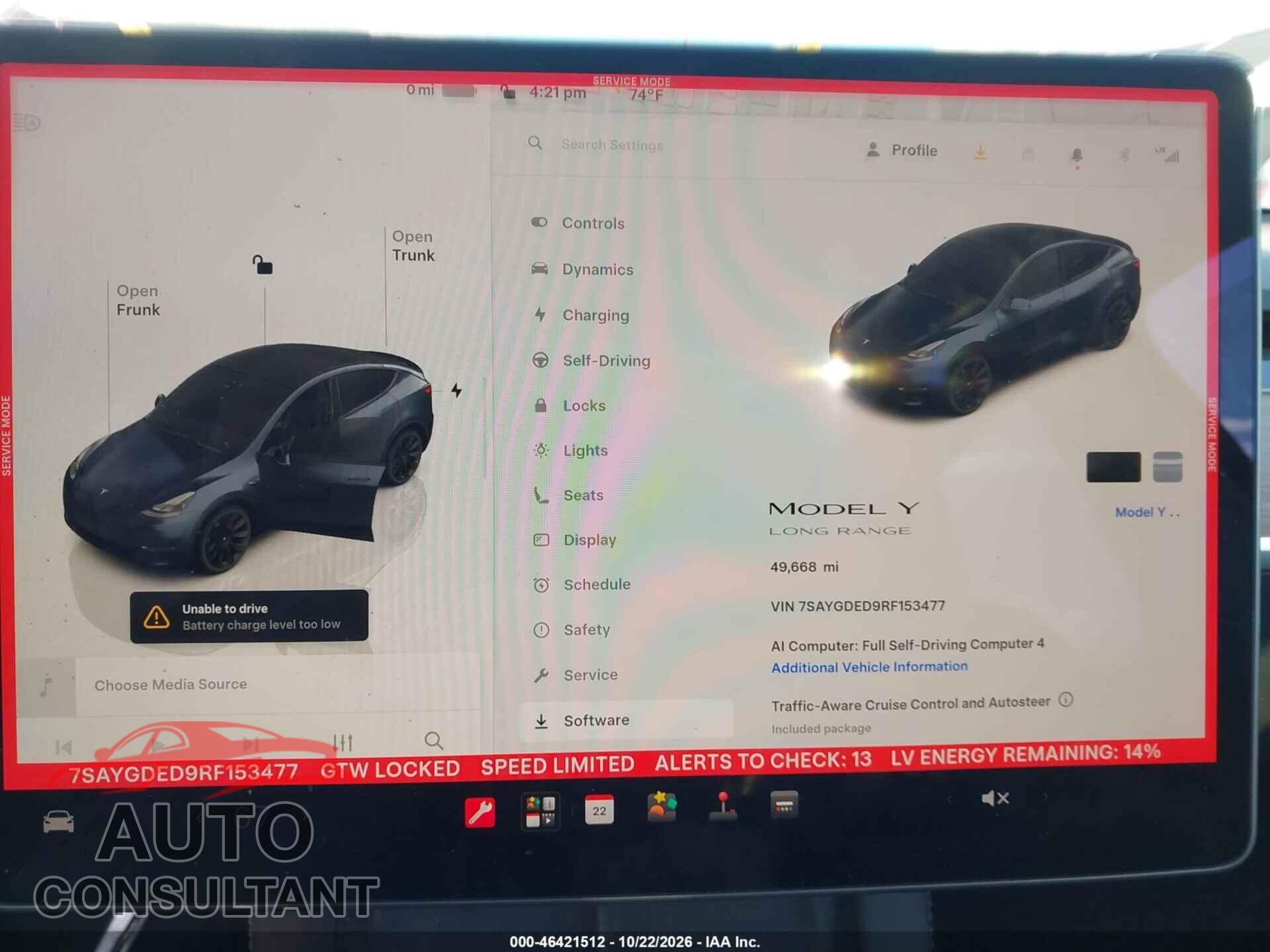 TESLA MODEL Y 2024 - 7SAYGDED9RF153477