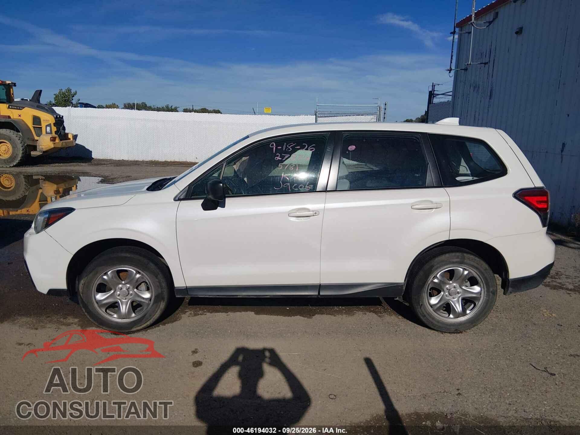 SUBARU FORESTER 2018 - JF2SJAAC6JG545781