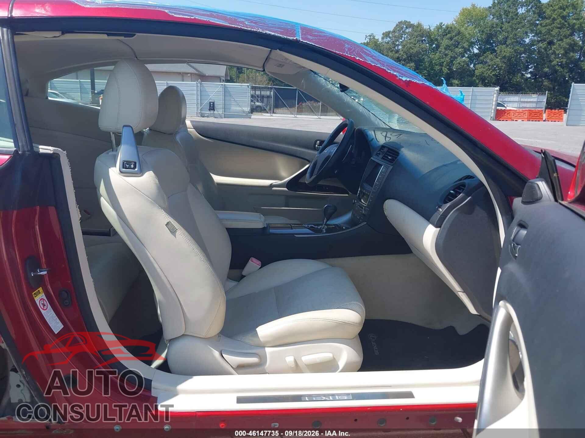 LEXUS IS 250C 2010 - JTHFF2C2XA2513813