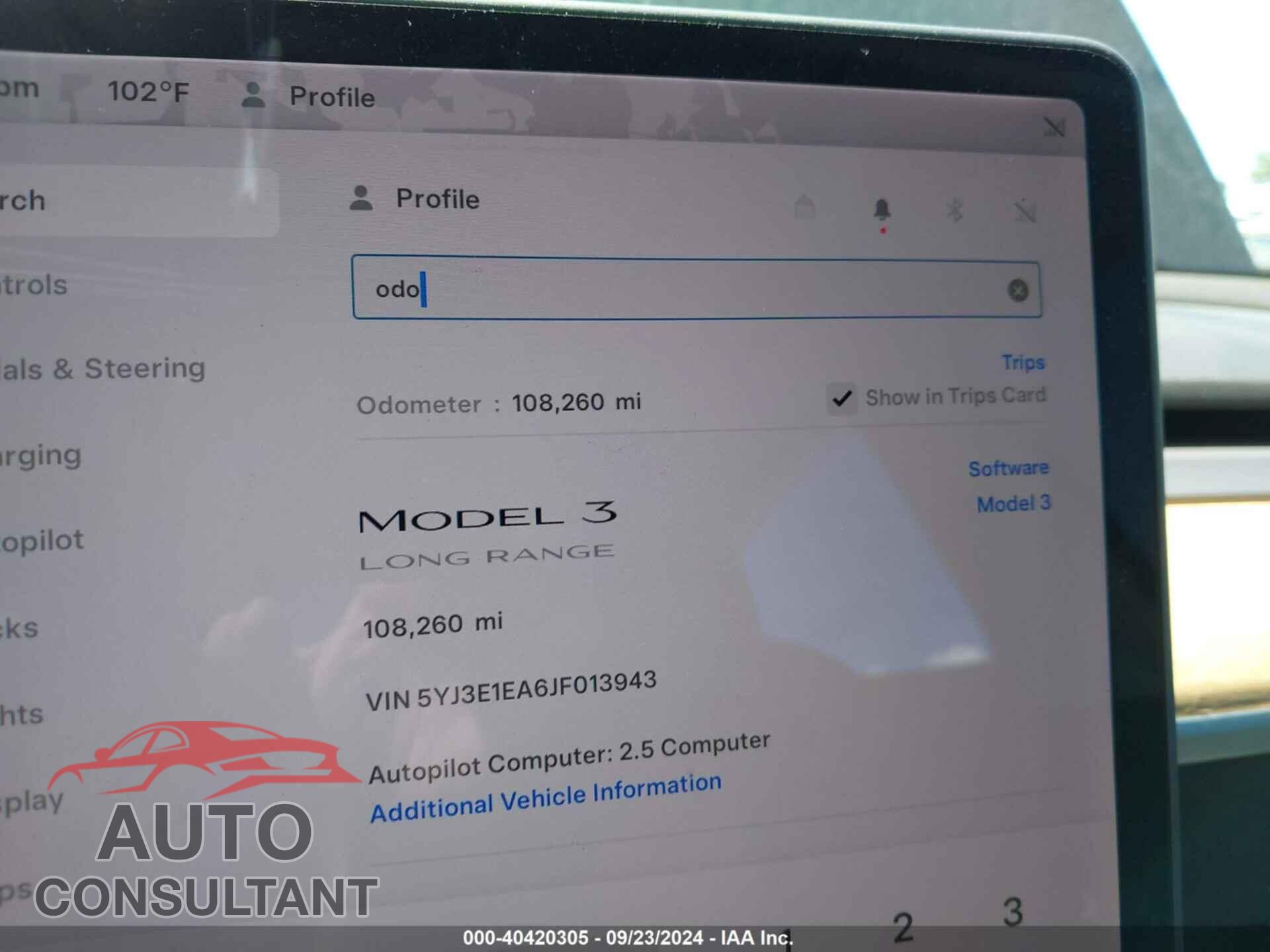 TESLA MODEL 3 2018 - 5YJ3E1EA6JF013943