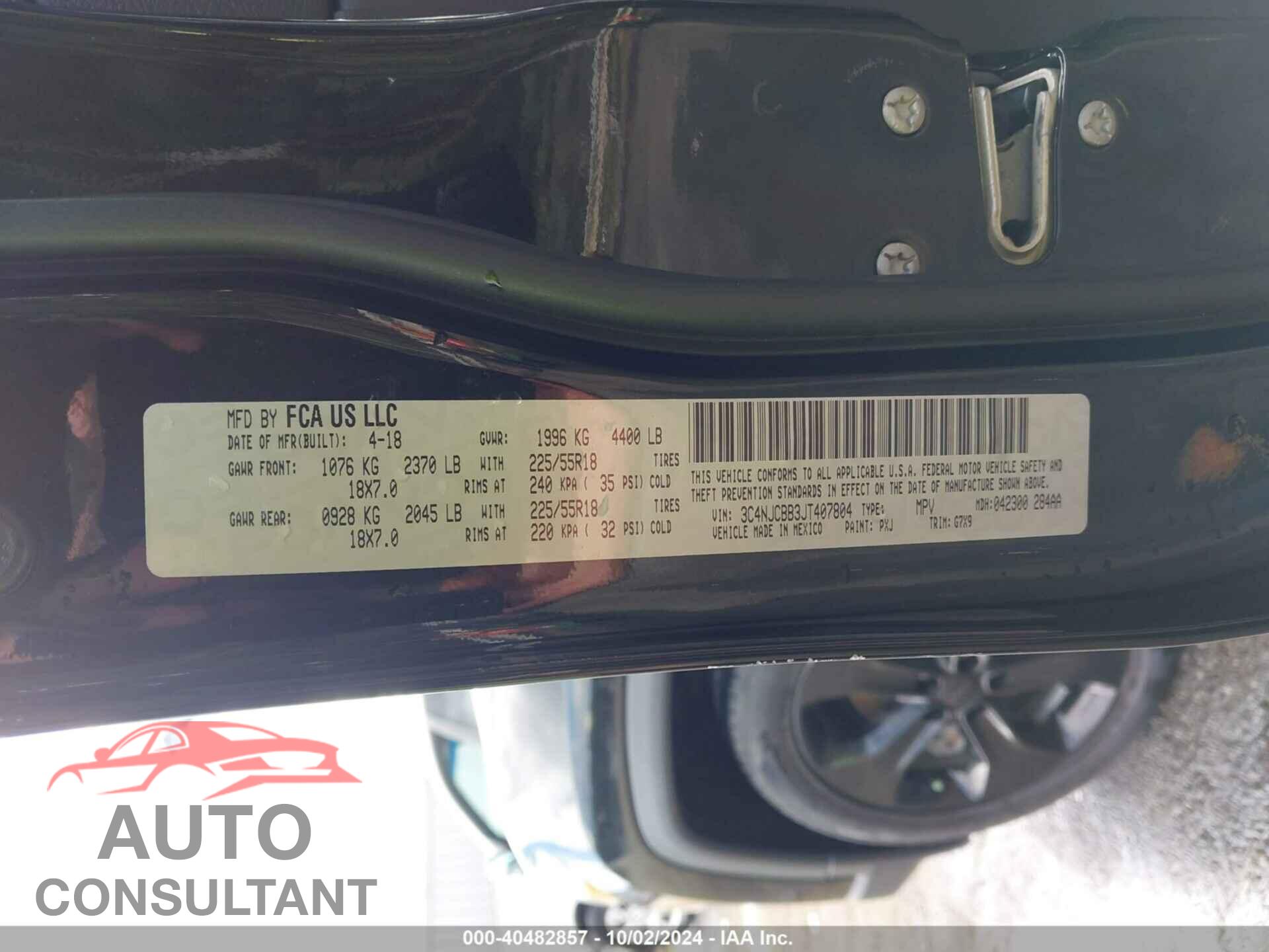 JEEP COMPASS 2018 - 3C4NJCBB3JT407804