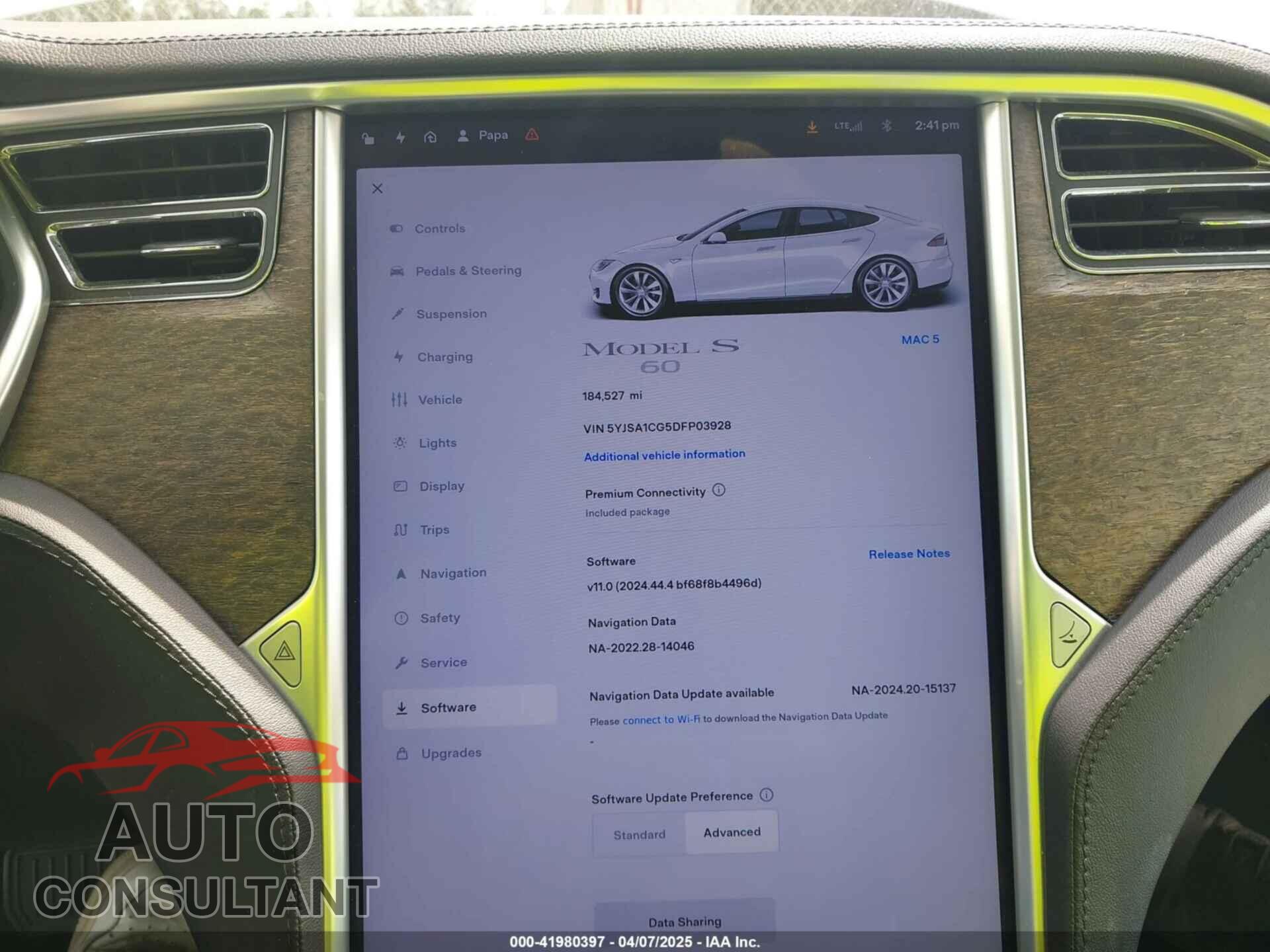 TESLA MODEL S 2013 - 5YJSA1CG5DFP03928