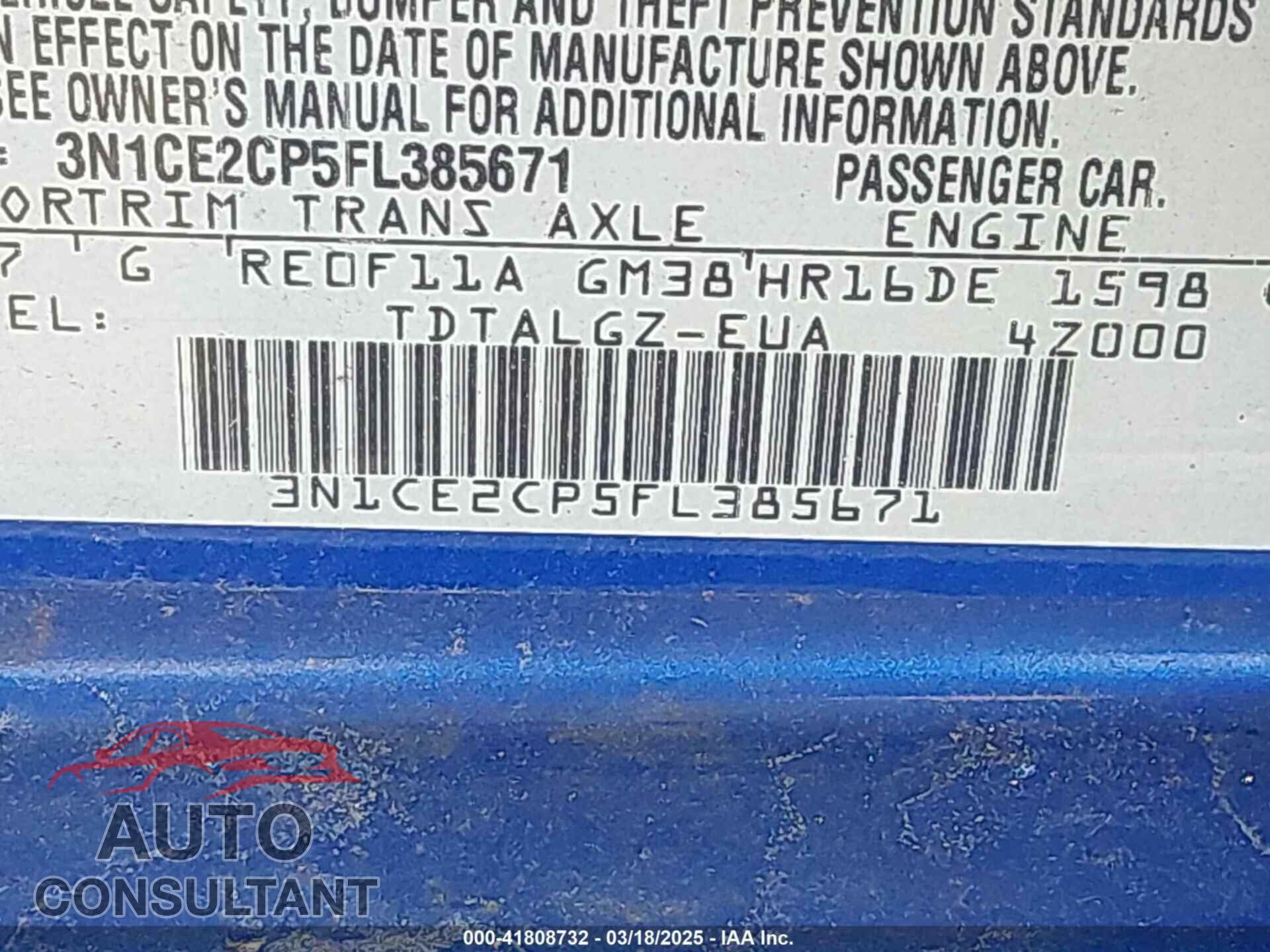 NISSAN VERSA NOTE 2015 - 3N1CE2CP5FL385671