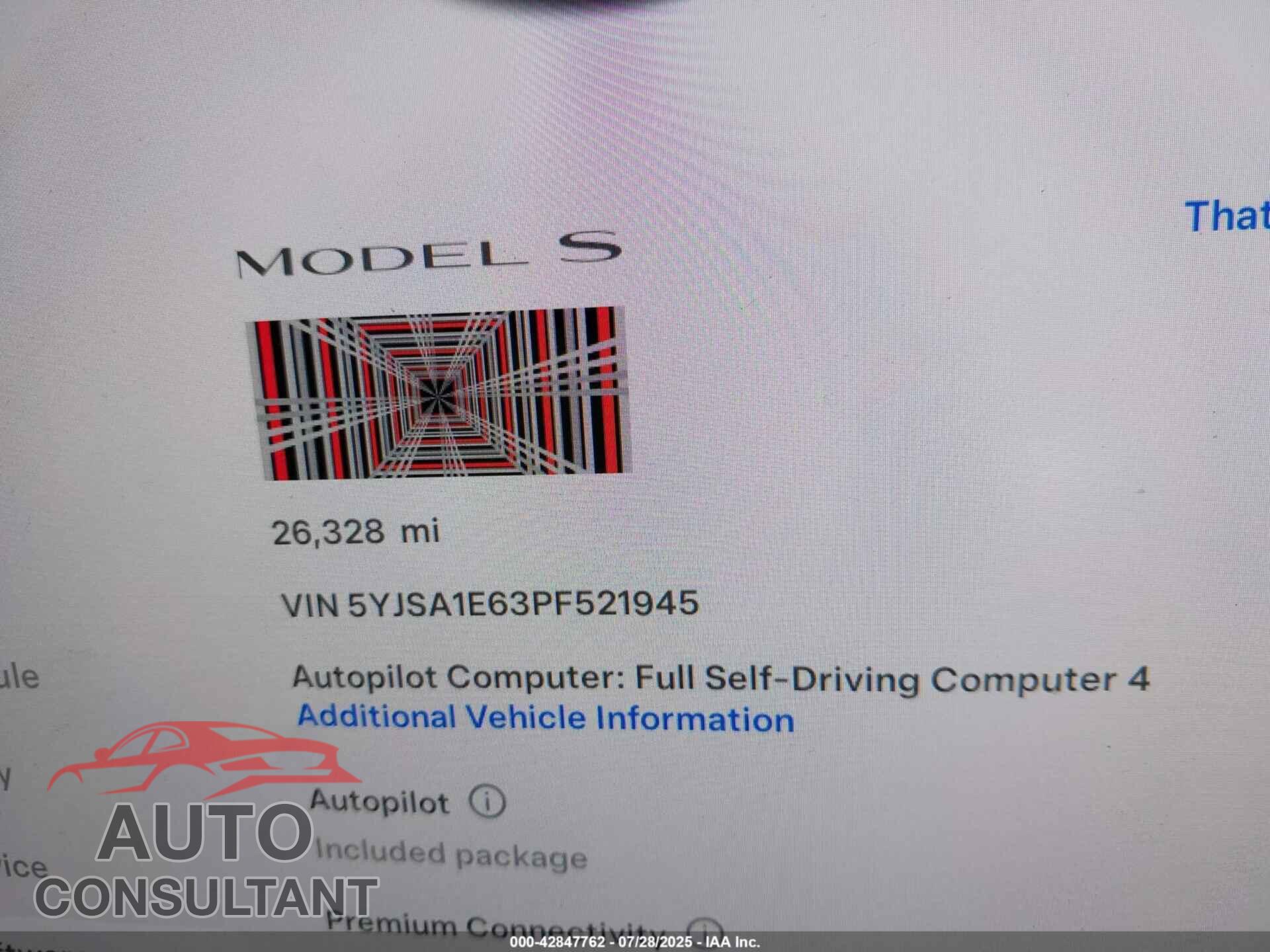 TESLA MODEL S 2023 - 5YJSA1E63PF521945