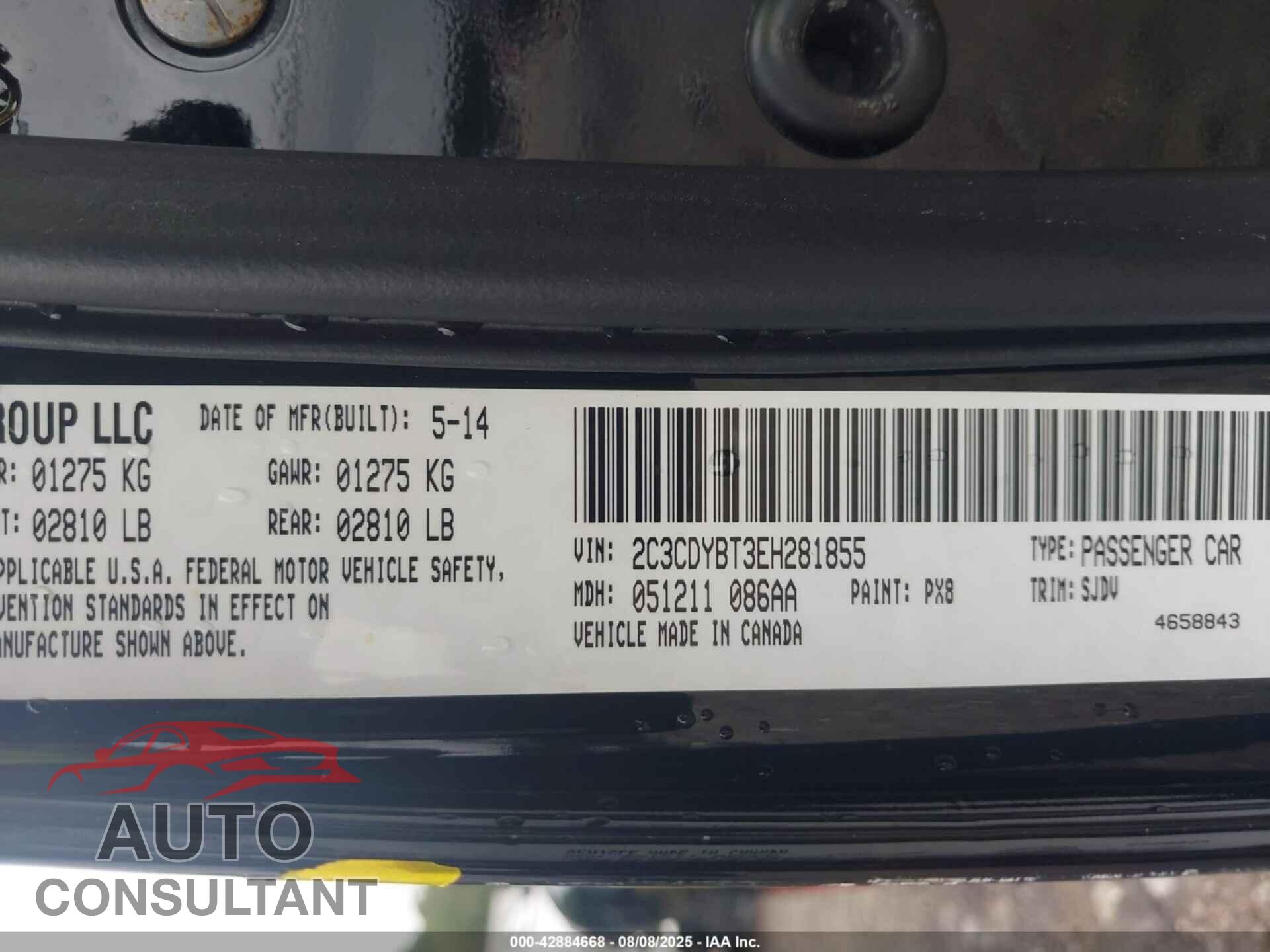 DODGE CHALLENGER 2014 - 2C3CDYBT3EH281855