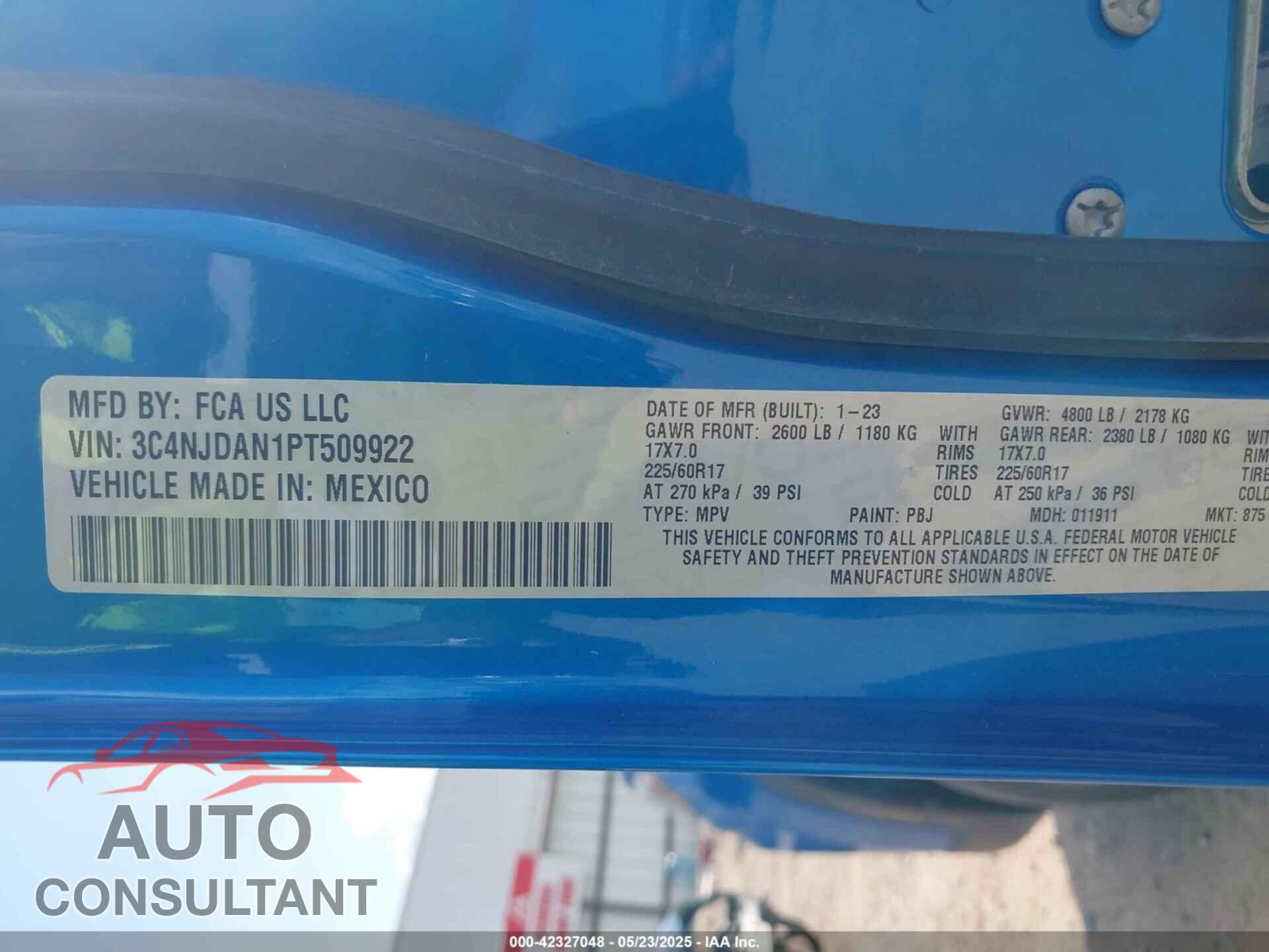 JEEP COMPASS 2023 - 3C4NJDAN1PT509922
