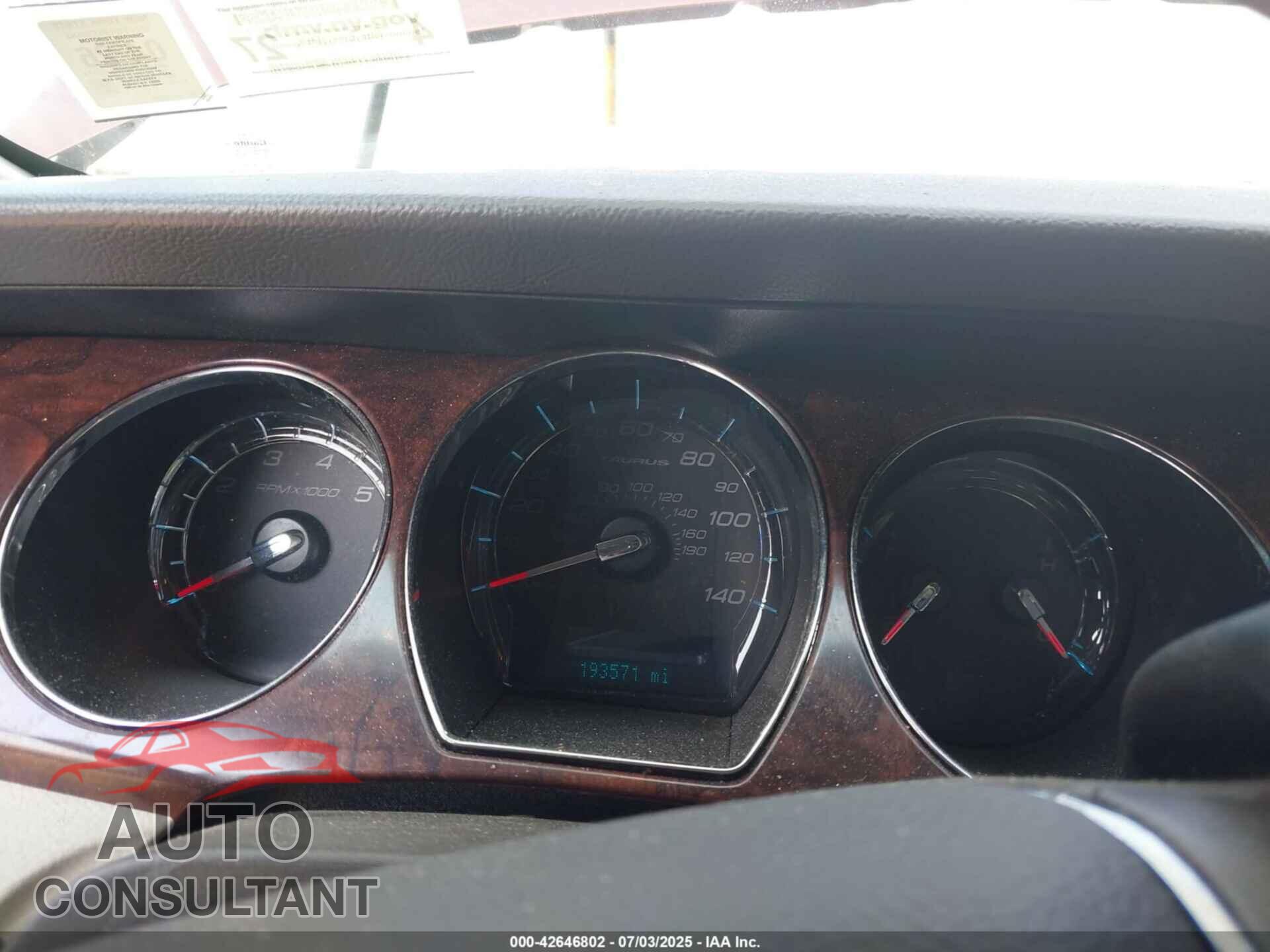 FORD TAURUS 2012 - 1FAHP2EW5CG127514