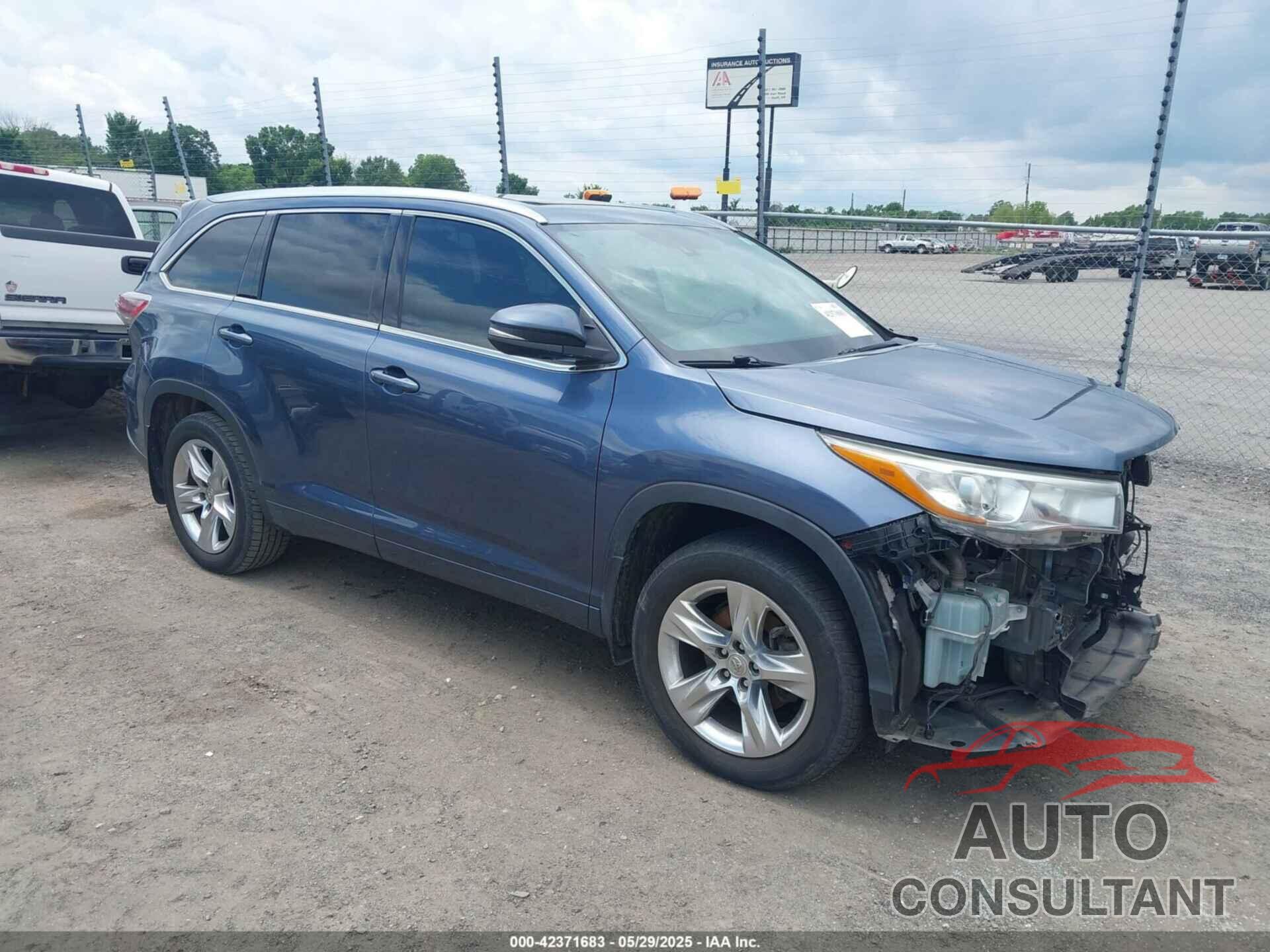 TOYOTA HIGHLANDER 2014 - 5TDYKRFH5ES034504