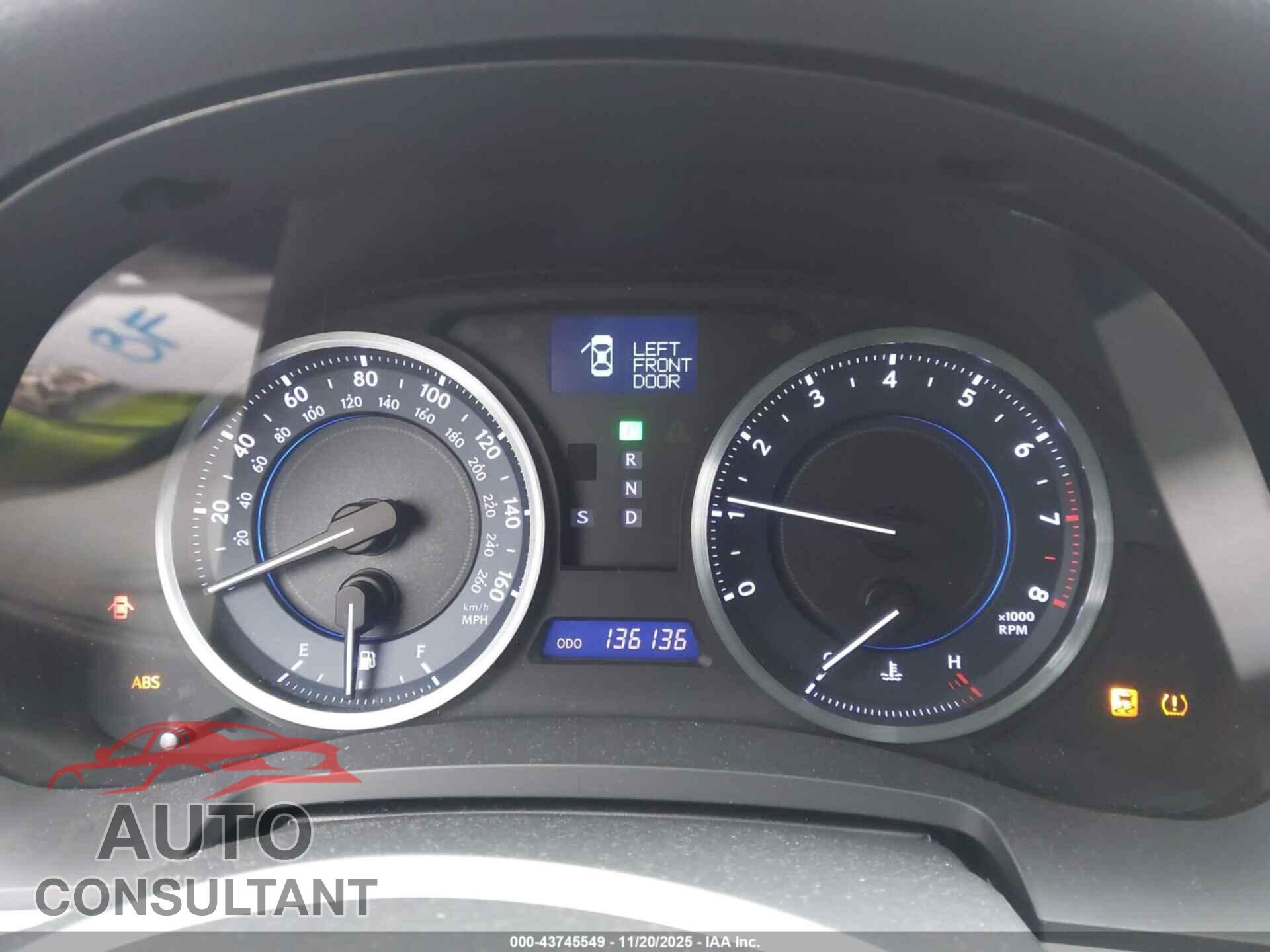 LEXUS IS 250 2012 - JTHBF5C2XC5172768