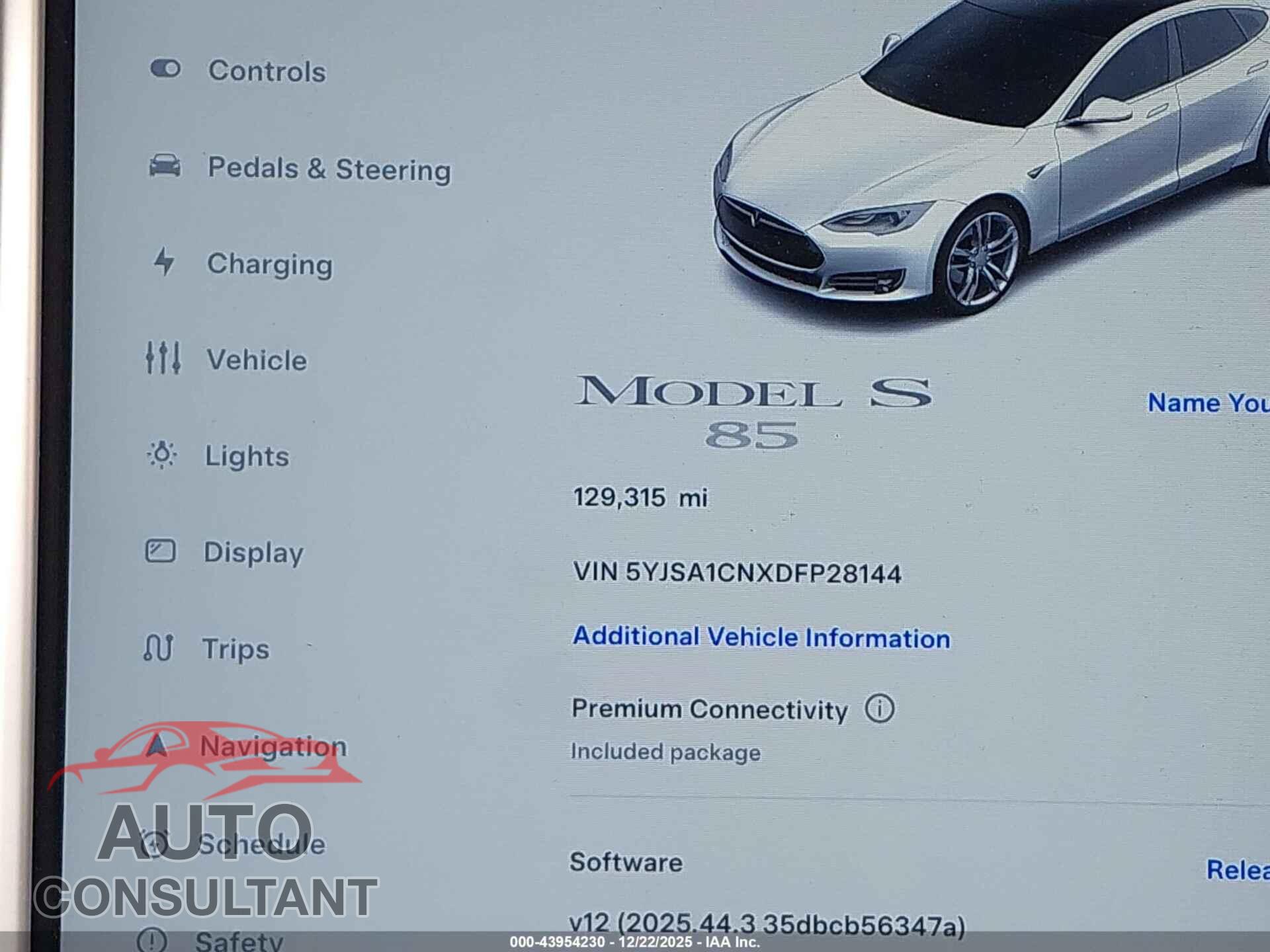 TESLA MODEL S 2013 - 5YJSA1CNXDFP28144