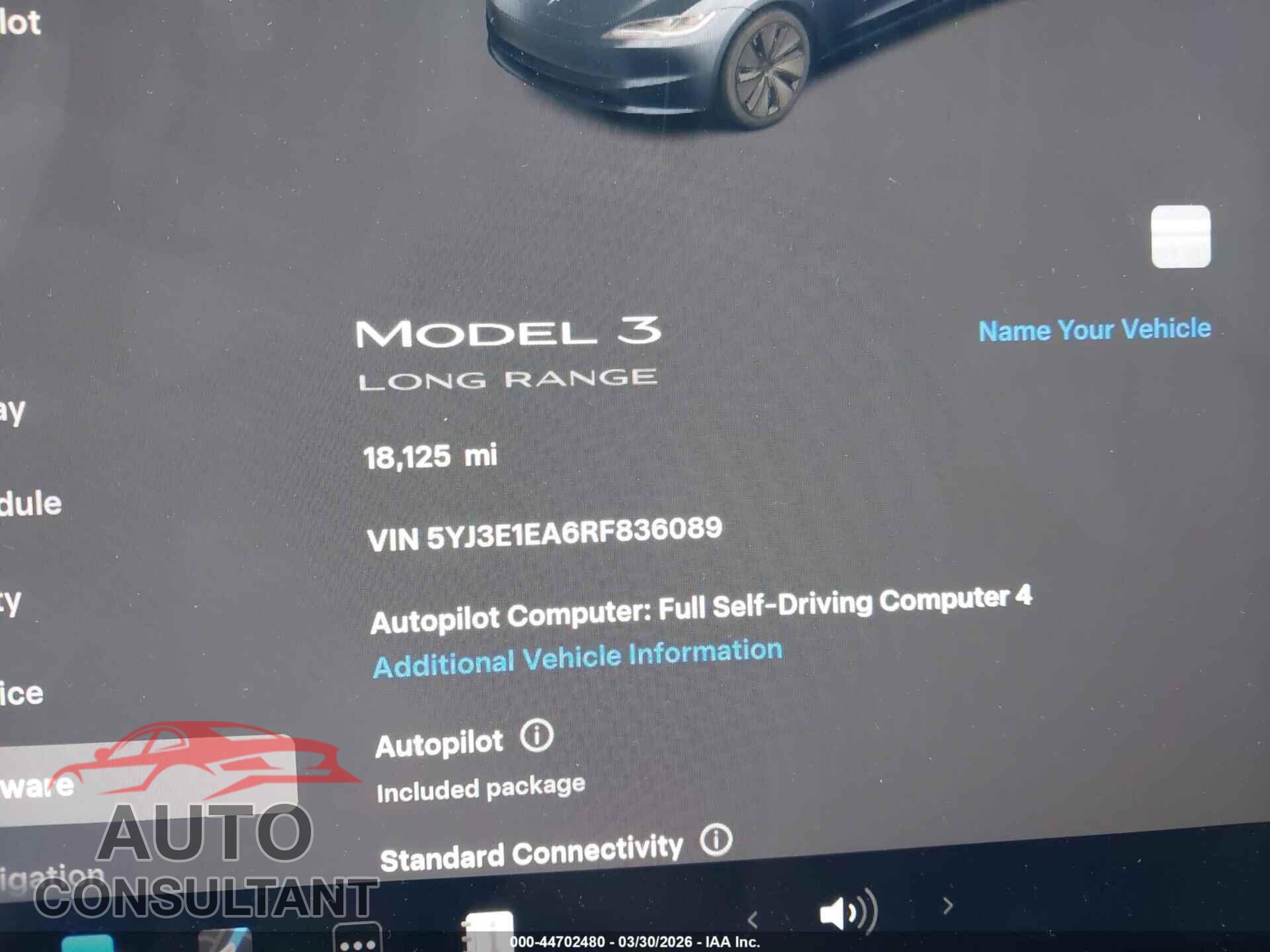TESLA MODEL 3 2024 - 5YJ3E1EA6RF836089