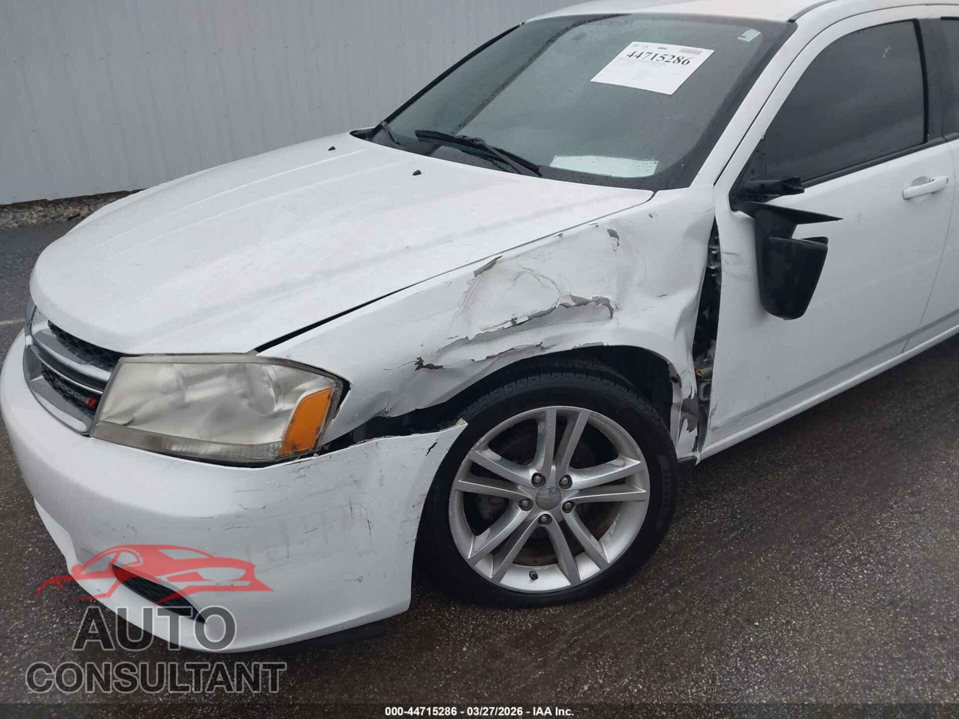 DODGE AVENGER 2012 - 1C3CDZAG0CN254806