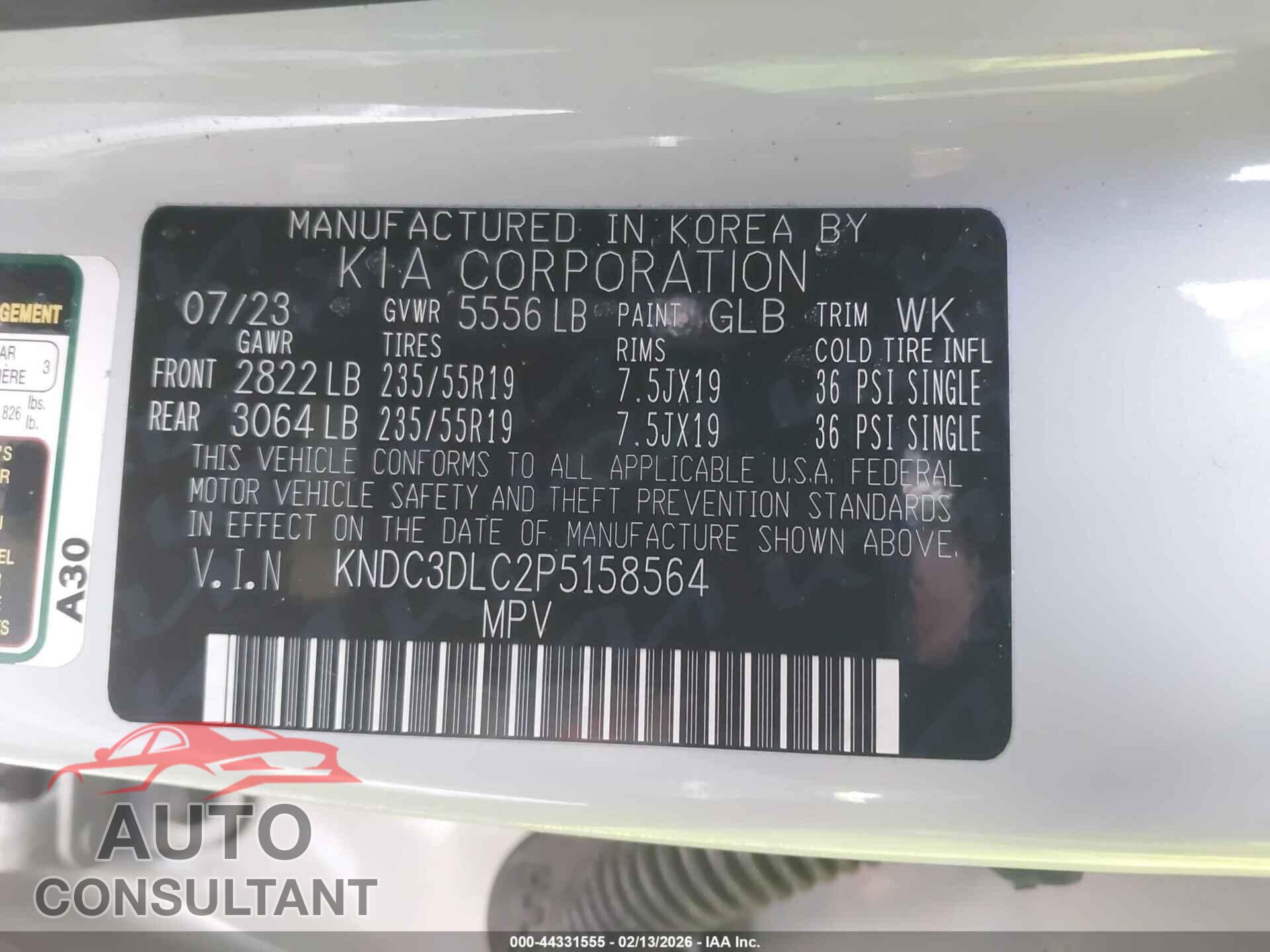 KIA EV6 2023 - KNDC3DLC2P5158564