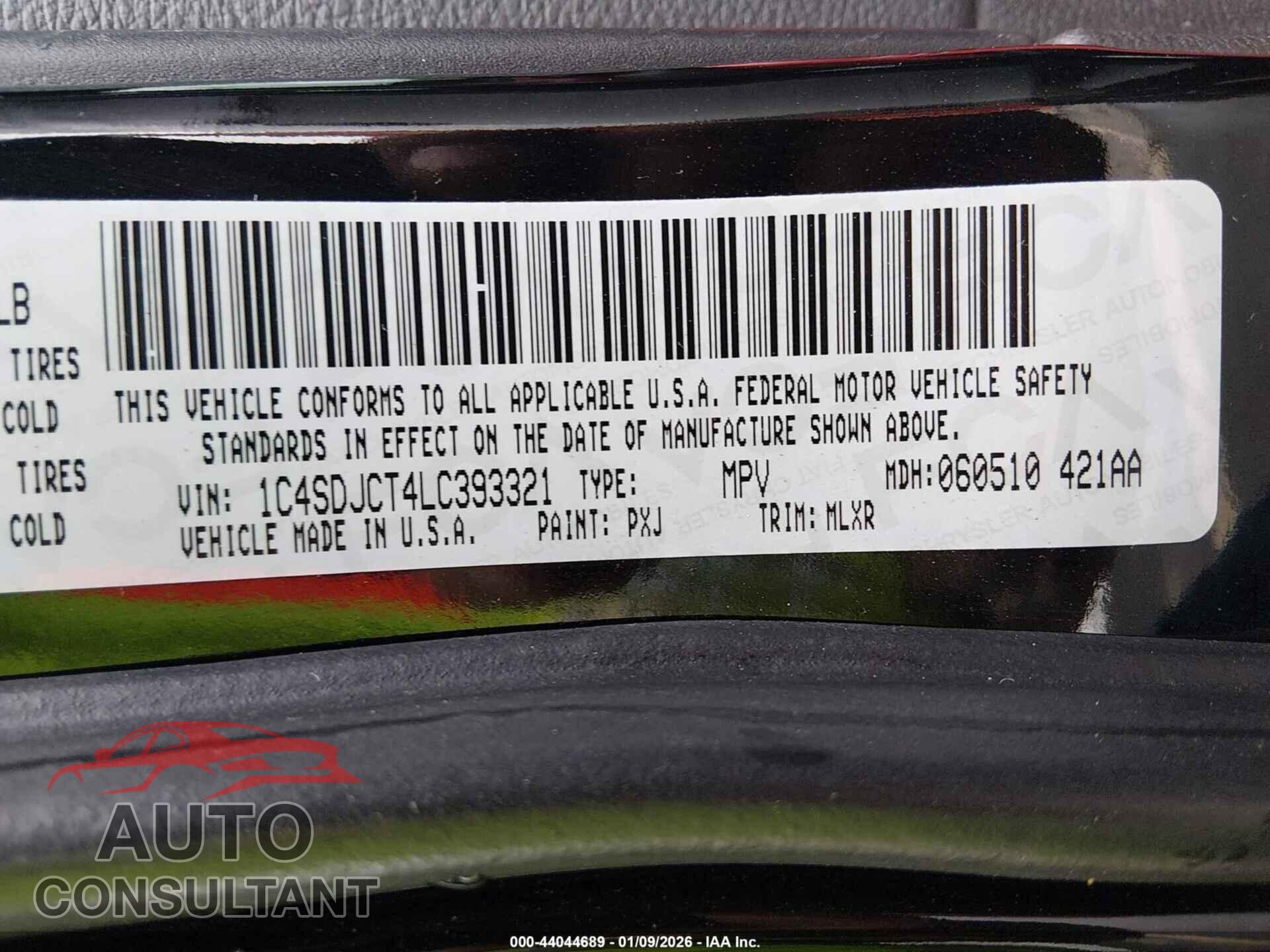 DODGE DURANGO 2020 - 1C4SDJCT4LC393321