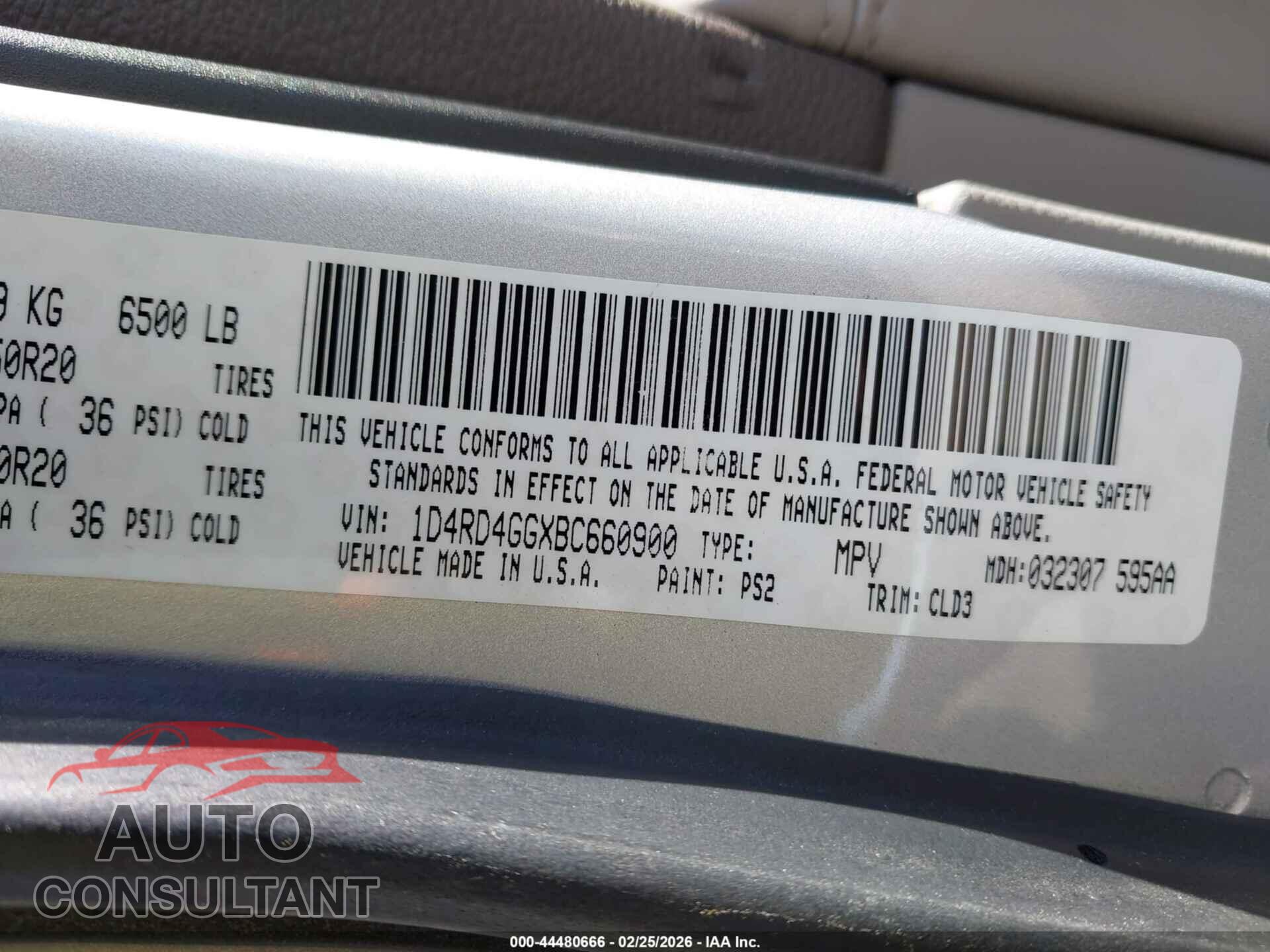 DODGE DURANGO 2011 - 1D4RD4GGXBC660900