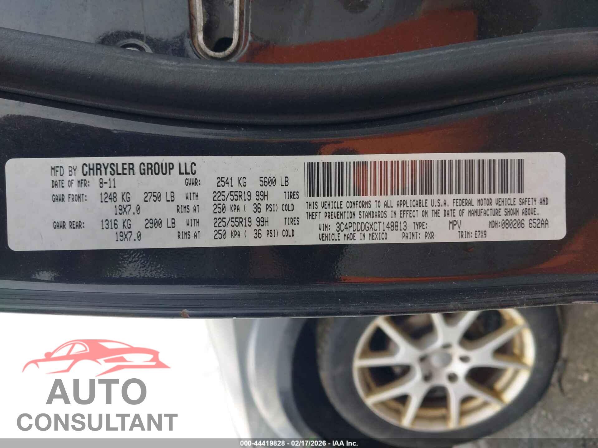 DODGE JOURNEY 2012 - 3C4PDDDGXCT148813