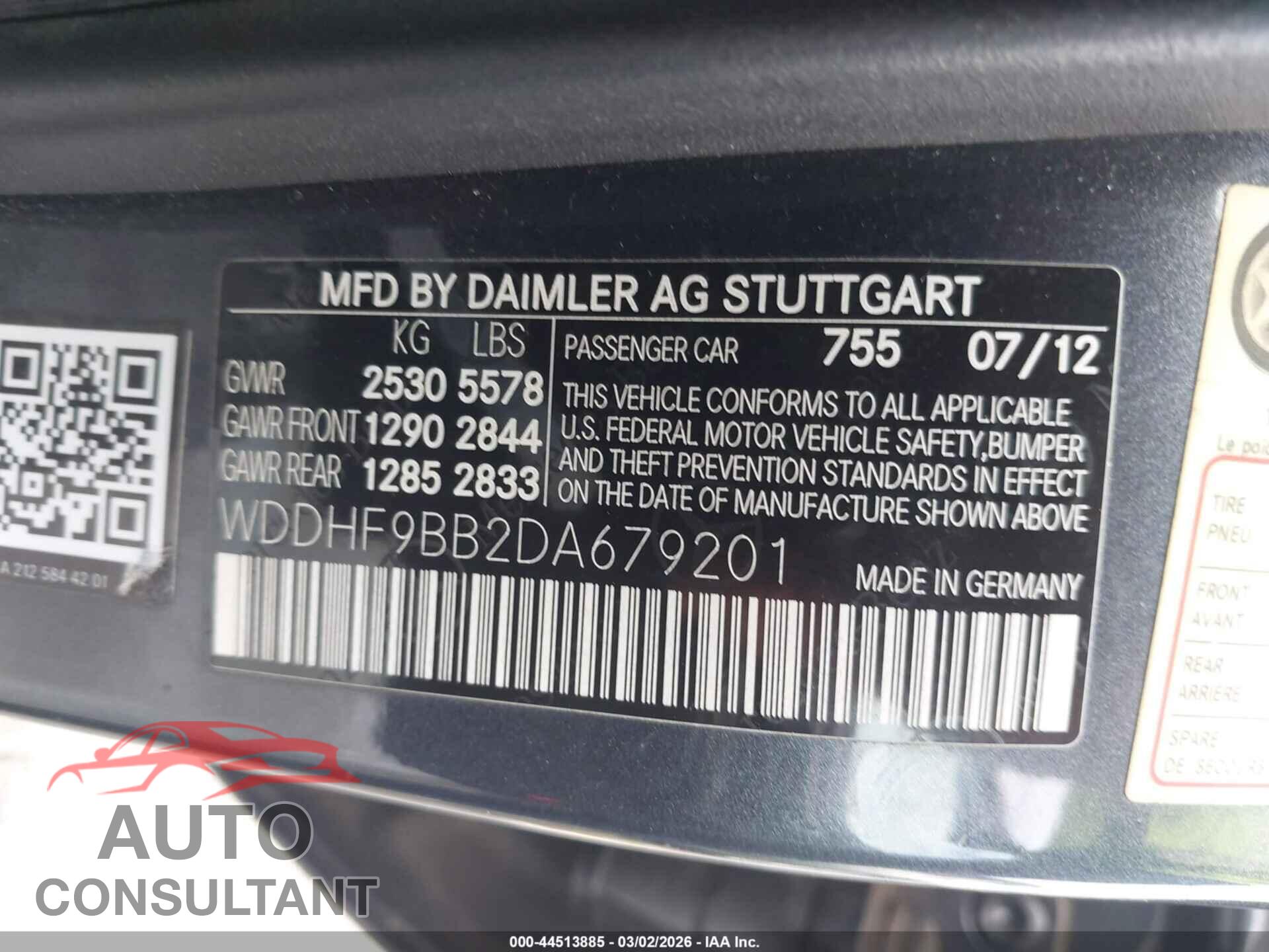 MERCEDES-BENZ E 550 2013 - WDDHF9BB2DA679201