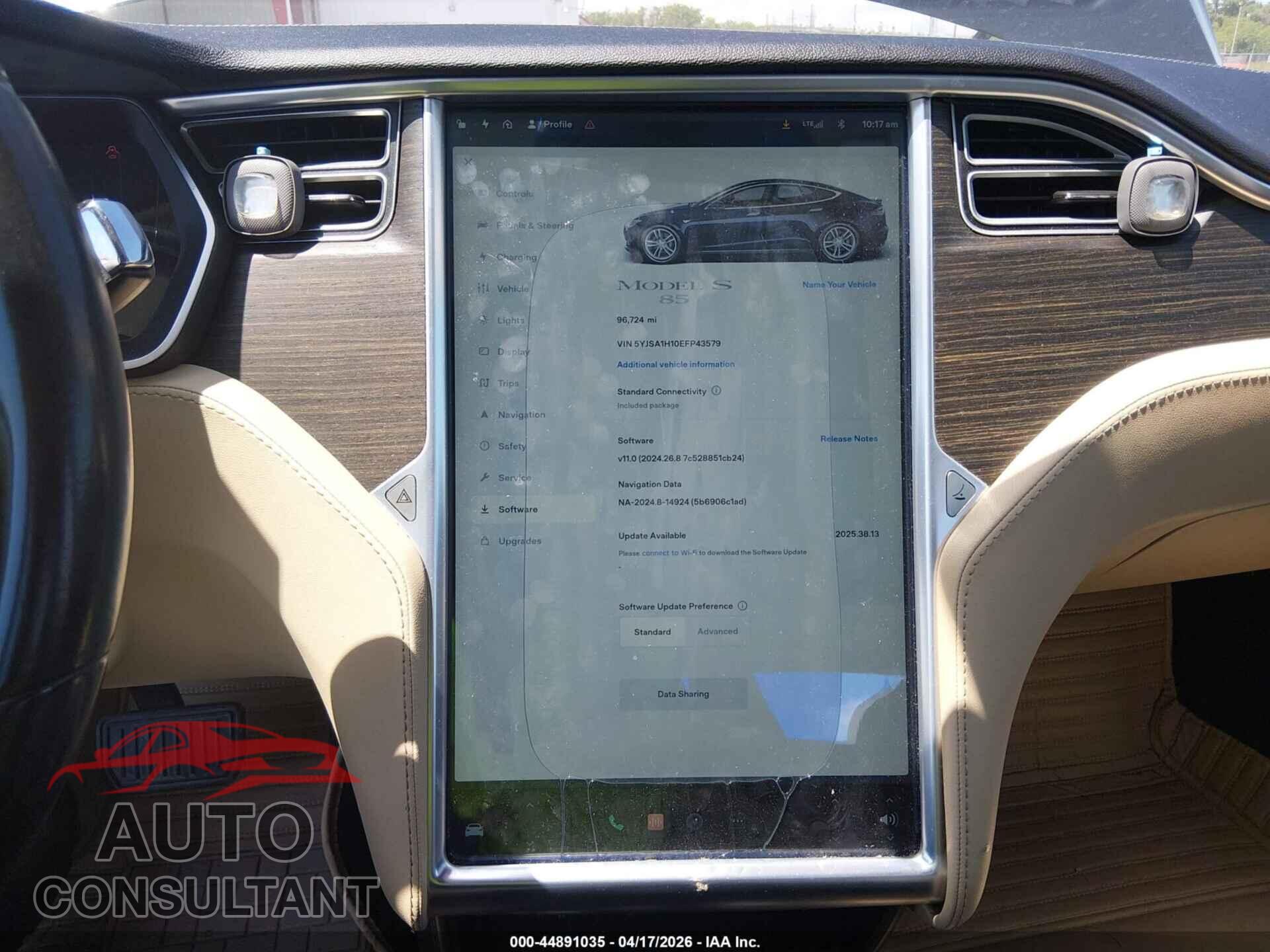 TESLA MODEL S 2014 - 5YJSA1H10EFP43579