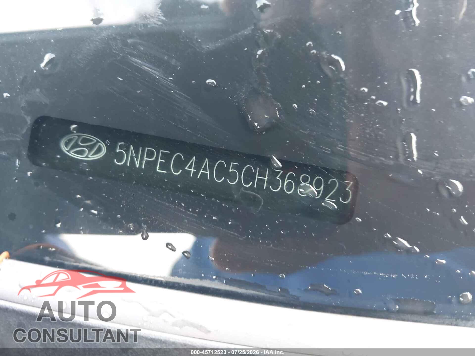 HYUNDAI SONATA 2012 - 5NPEC4AC5CH368923