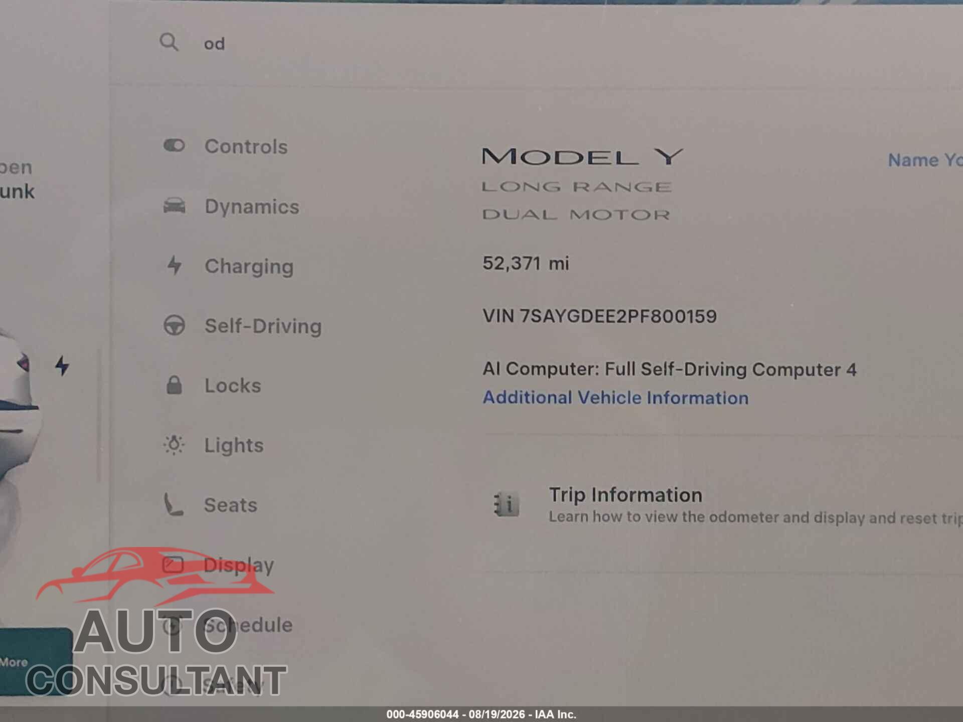 TESLA MODEL Y 2023 - 7SAYGDEE2PF800159