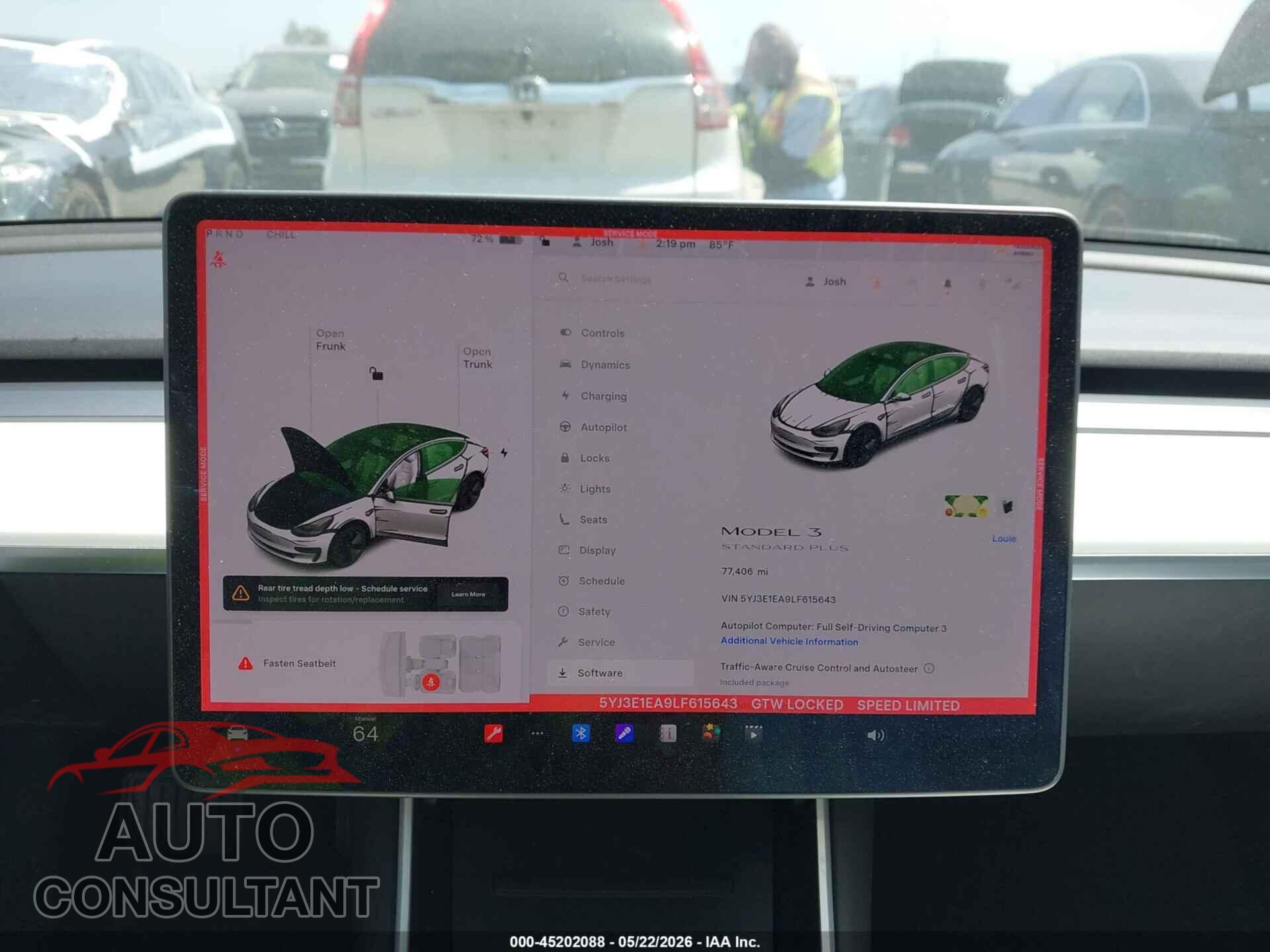 TESLA MODEL 3 2020 - 5YJ3E1EA9LF615643
