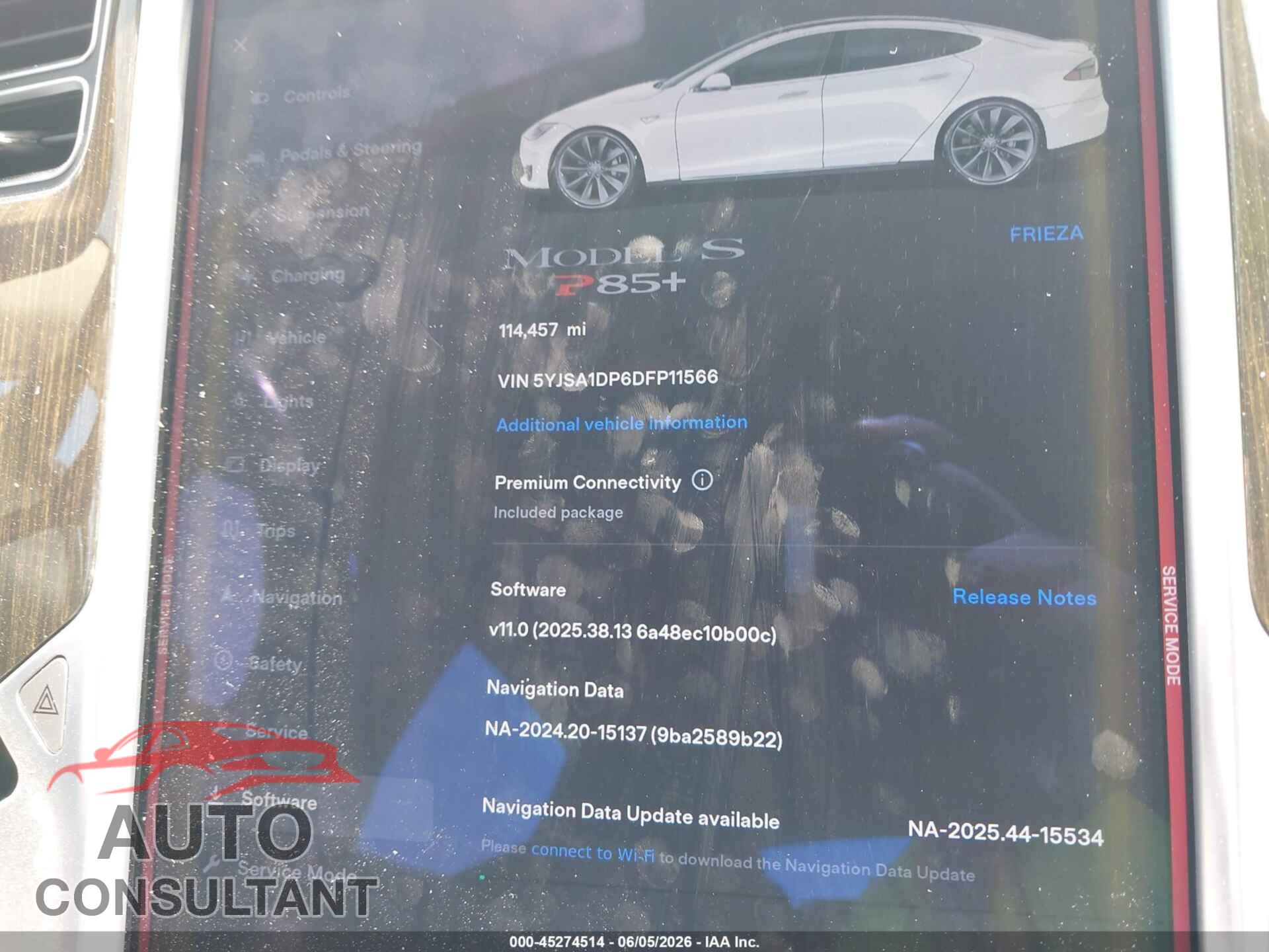 TESLA MODEL S 2013 - 5YJSA1DP6DFP11566