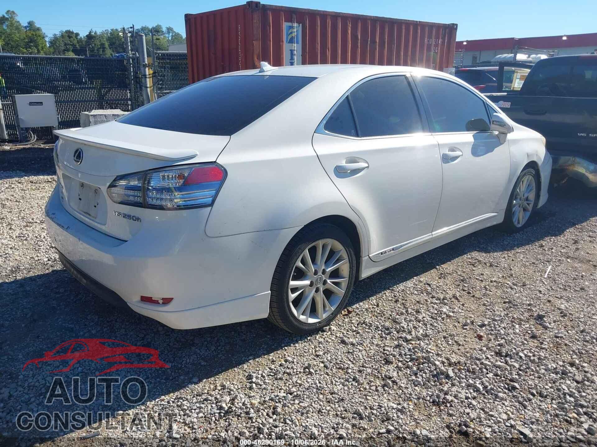 LEXUS HS 250H 2010 - JTHBB1BA8A2012786